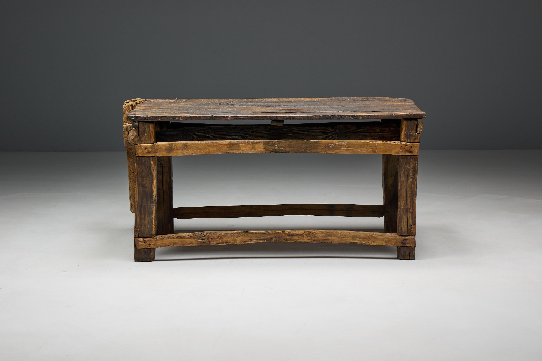 Solid wood primitive craft bench