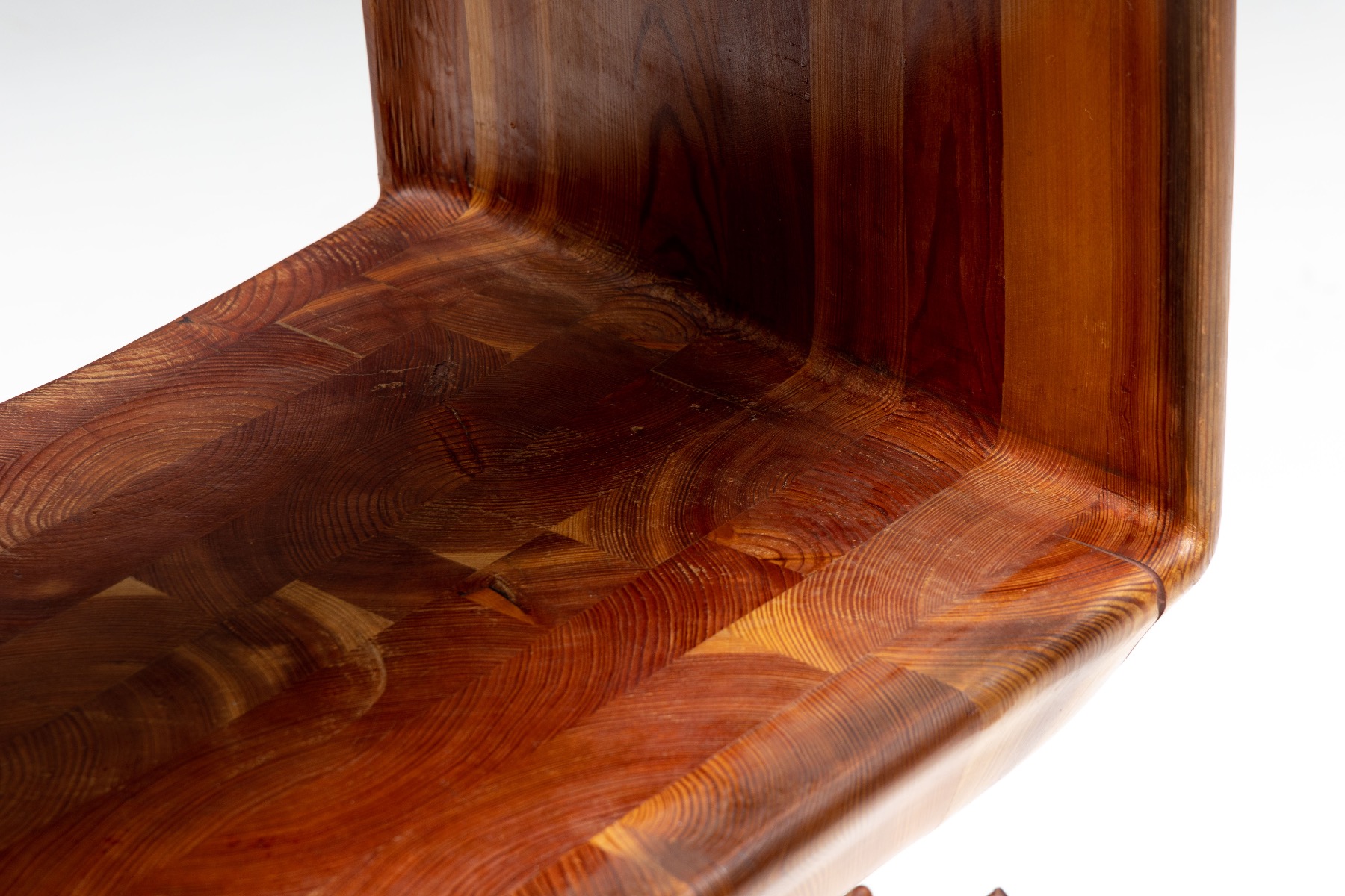 Solid wood sculptural cabinet from the 1970s