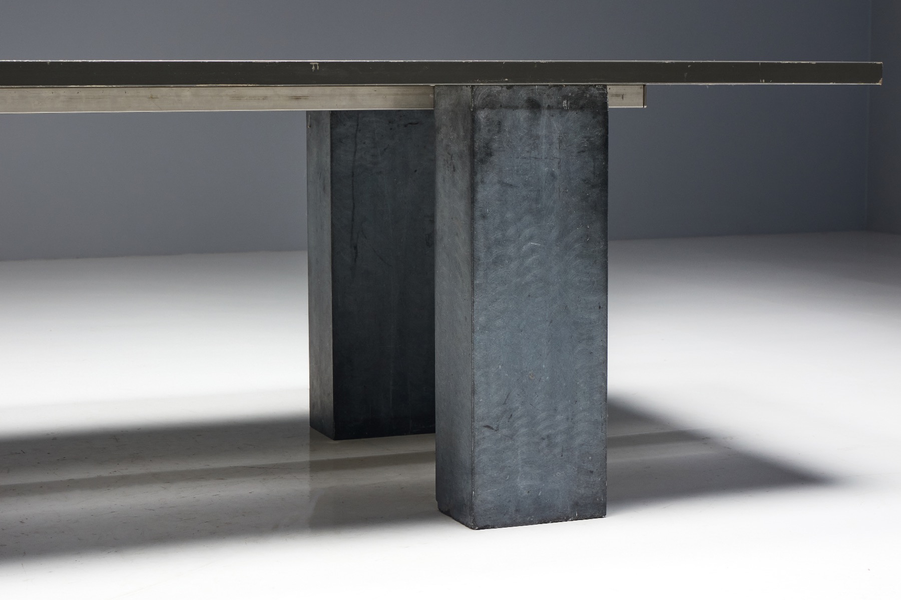 Statement brutalist dining table 1970s