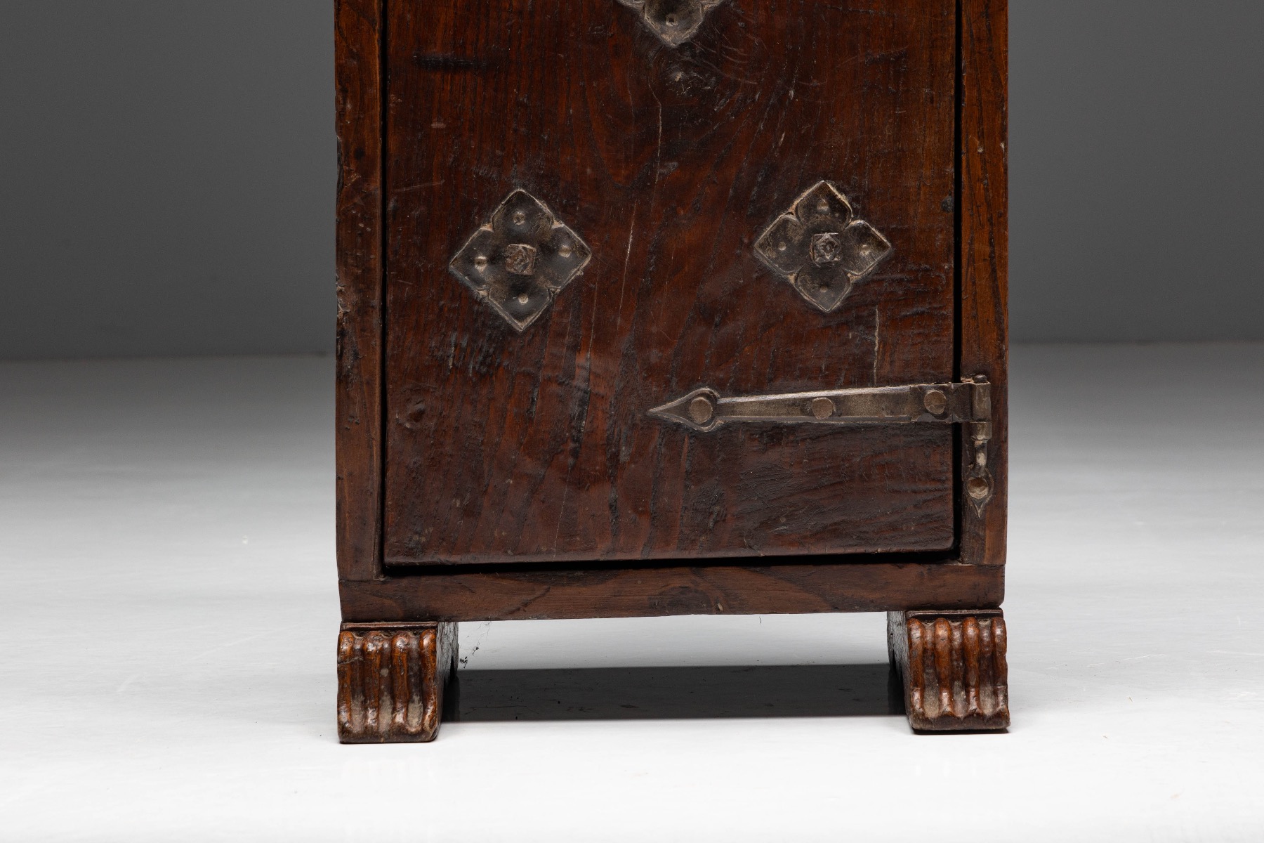 Timeworn wabi sabi cabinet with natural imperfections