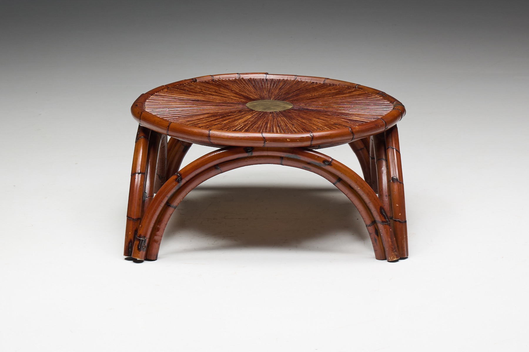 Vintage Italian bamboo low table Crespi