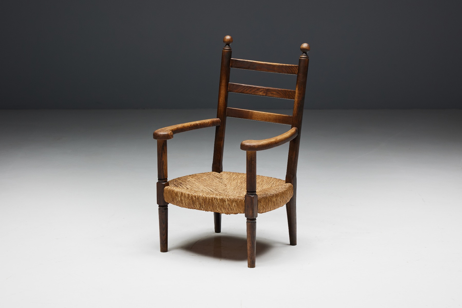 Rustic Armchairs in Wood and Straw - 1900s