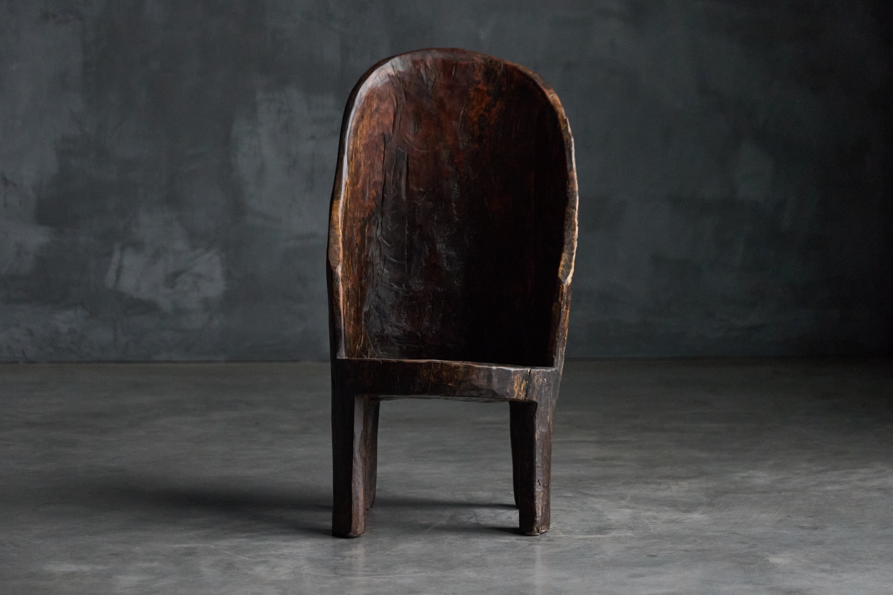 Aged wood organic chair from France 1930s