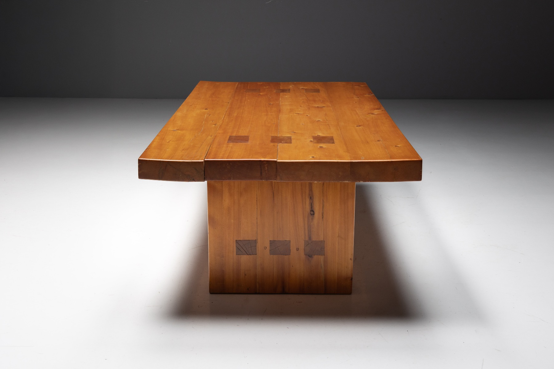 French alpine modern dining table in elmwood
