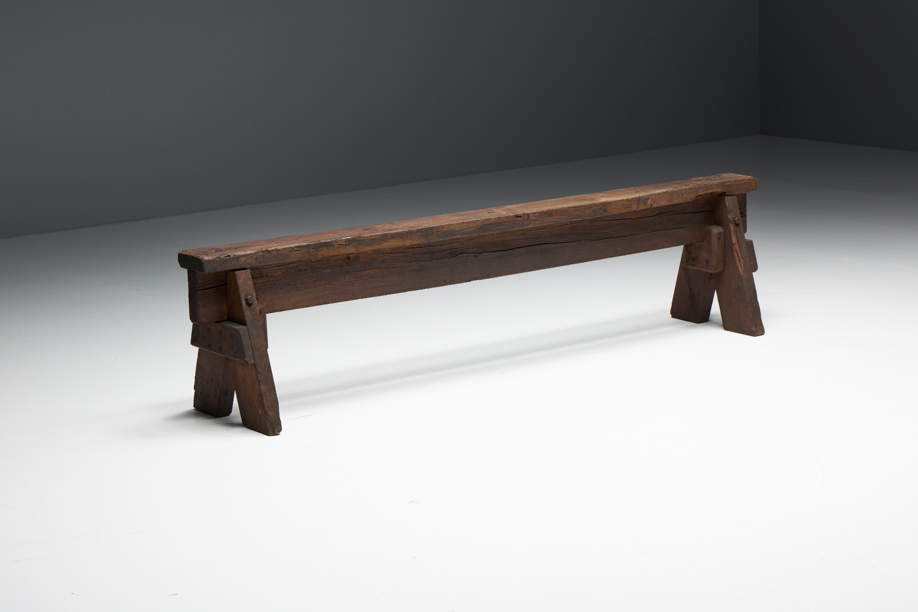 Antique vernacular wood benches