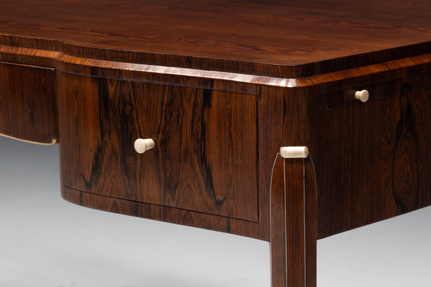 Architectural Art Deco desk by Jules Leleu