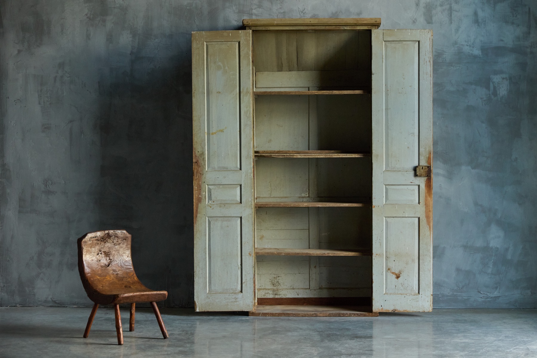 Authentic 19th century green country cabinet