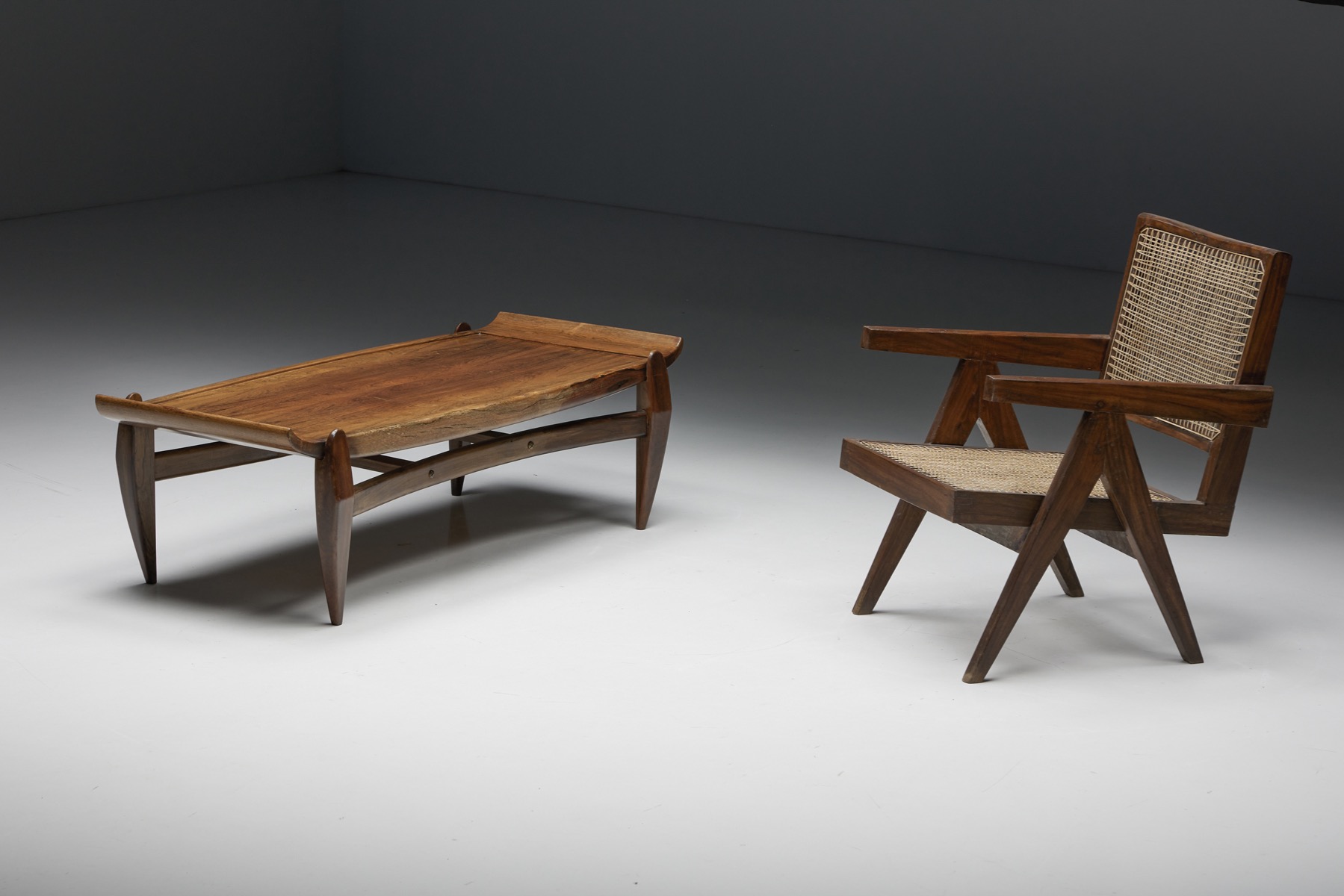Brazilian modern wooden coffee table by Jean Gillon