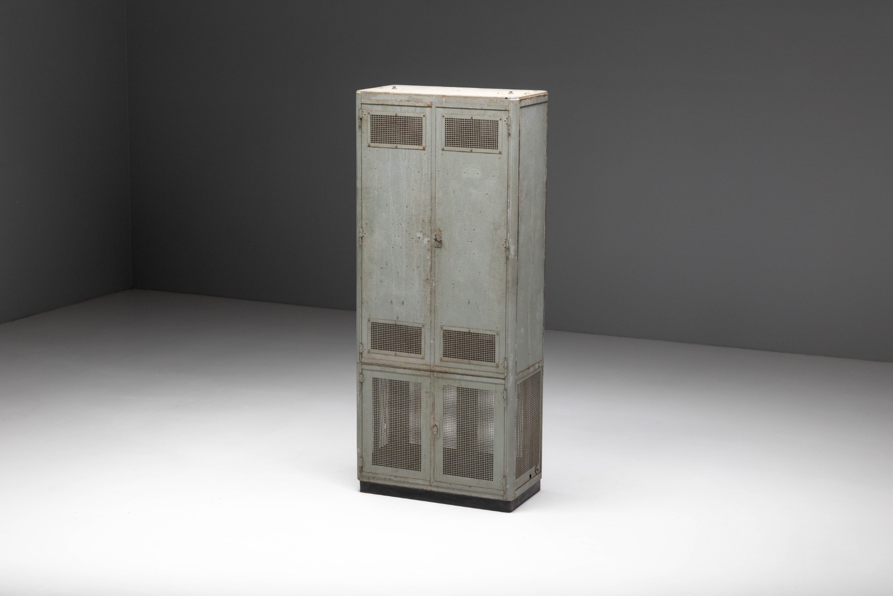 Collectible industrial steel cabinet from the 1960s