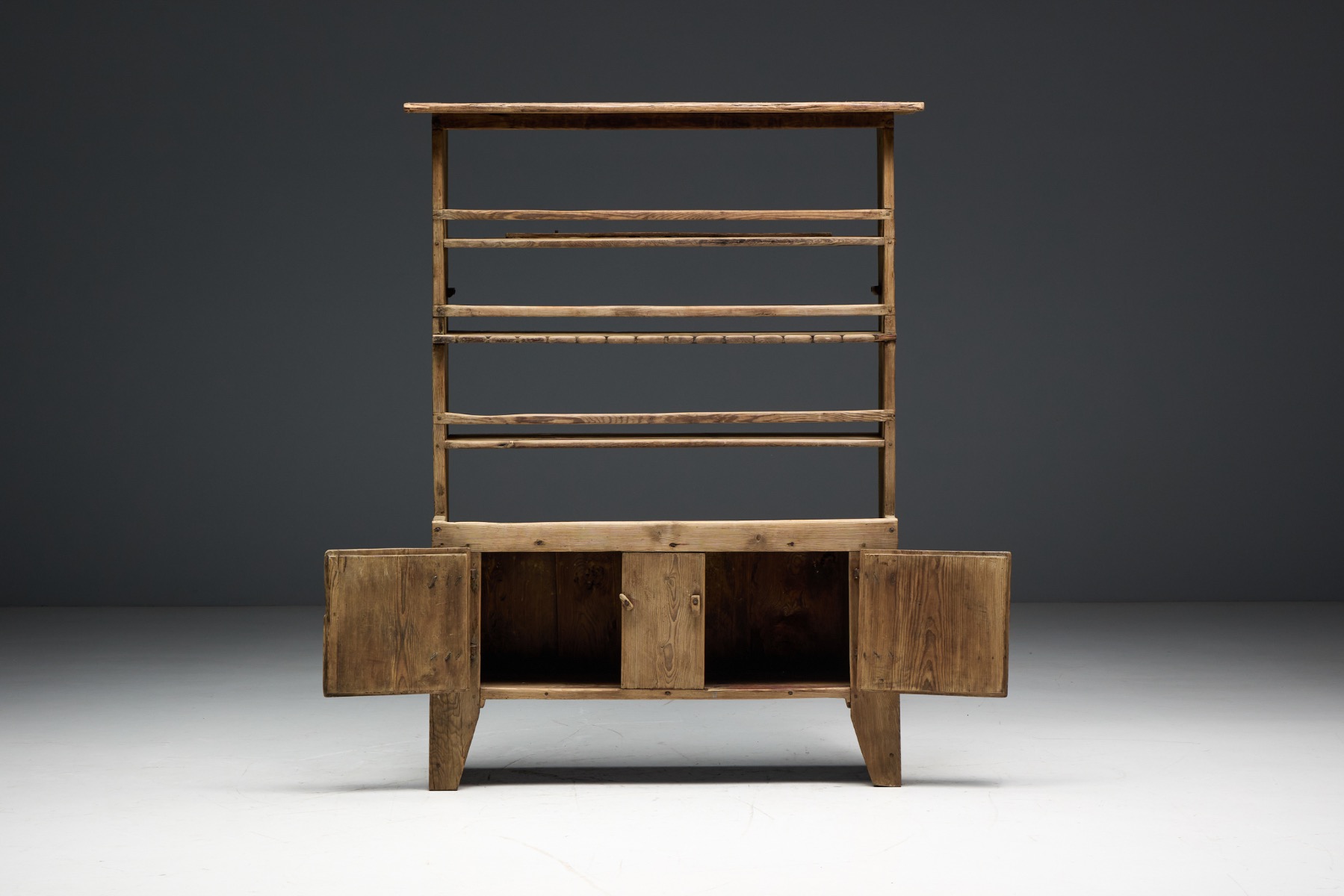Early rustic primitive cabinet with honest construction