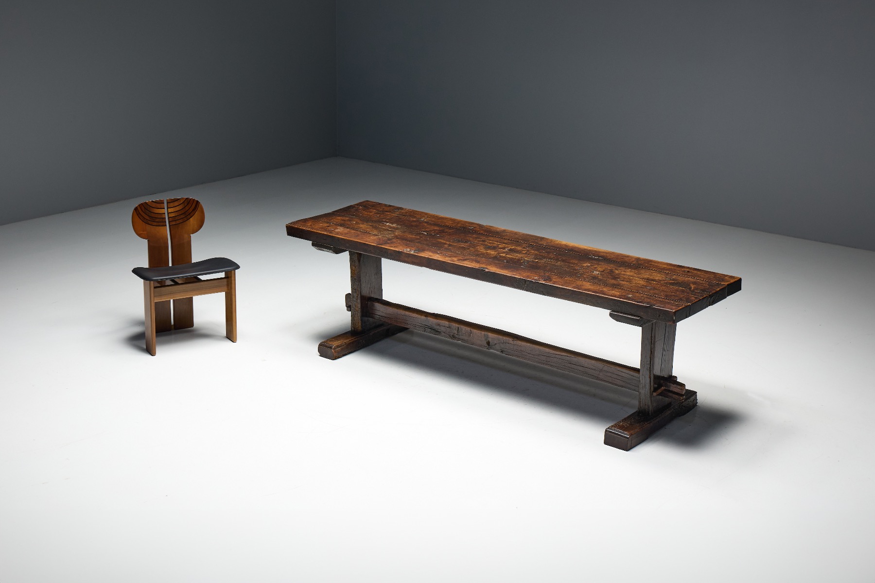 European 19th century rustic farm table
