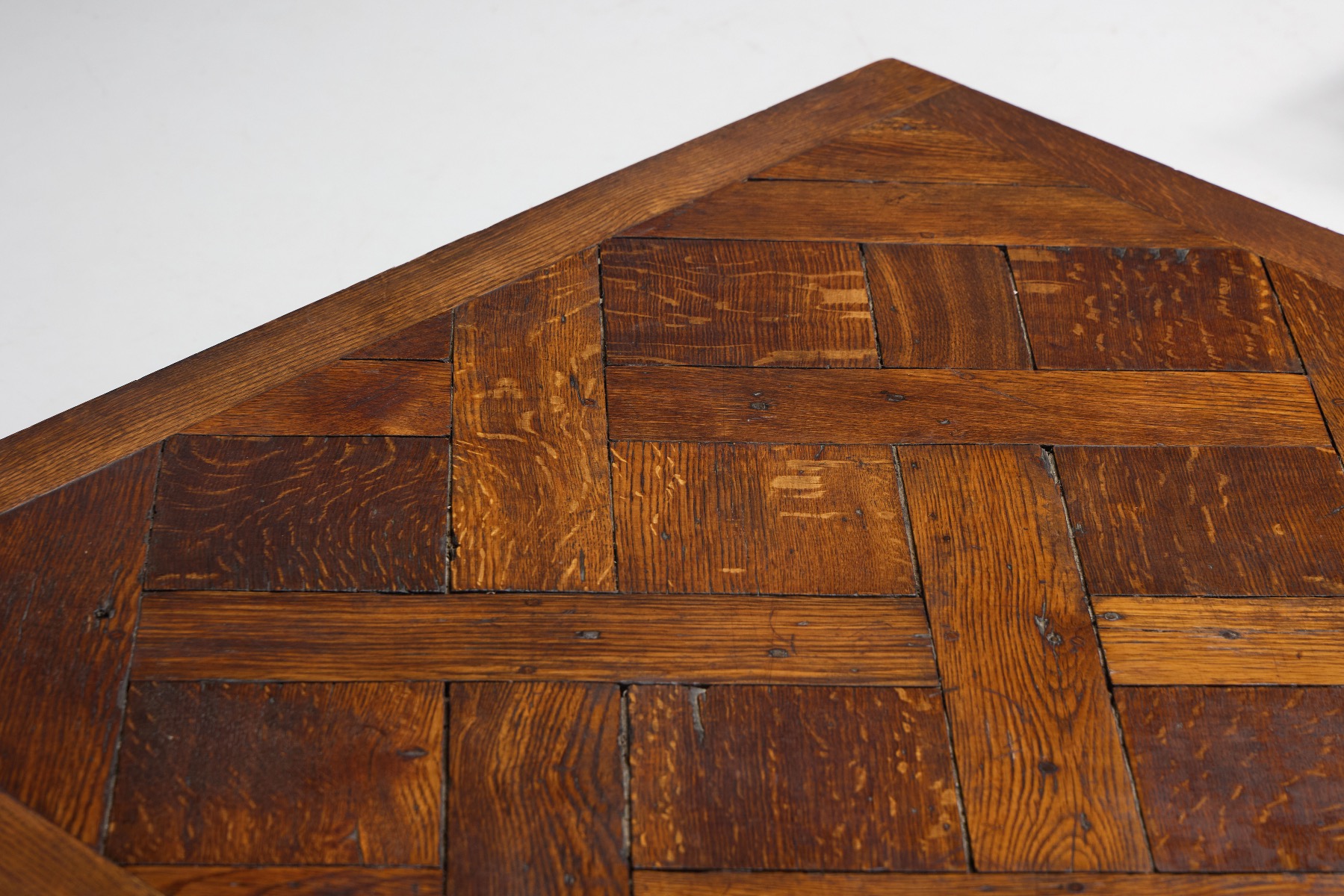 European brutalist coffee table with parquet construction