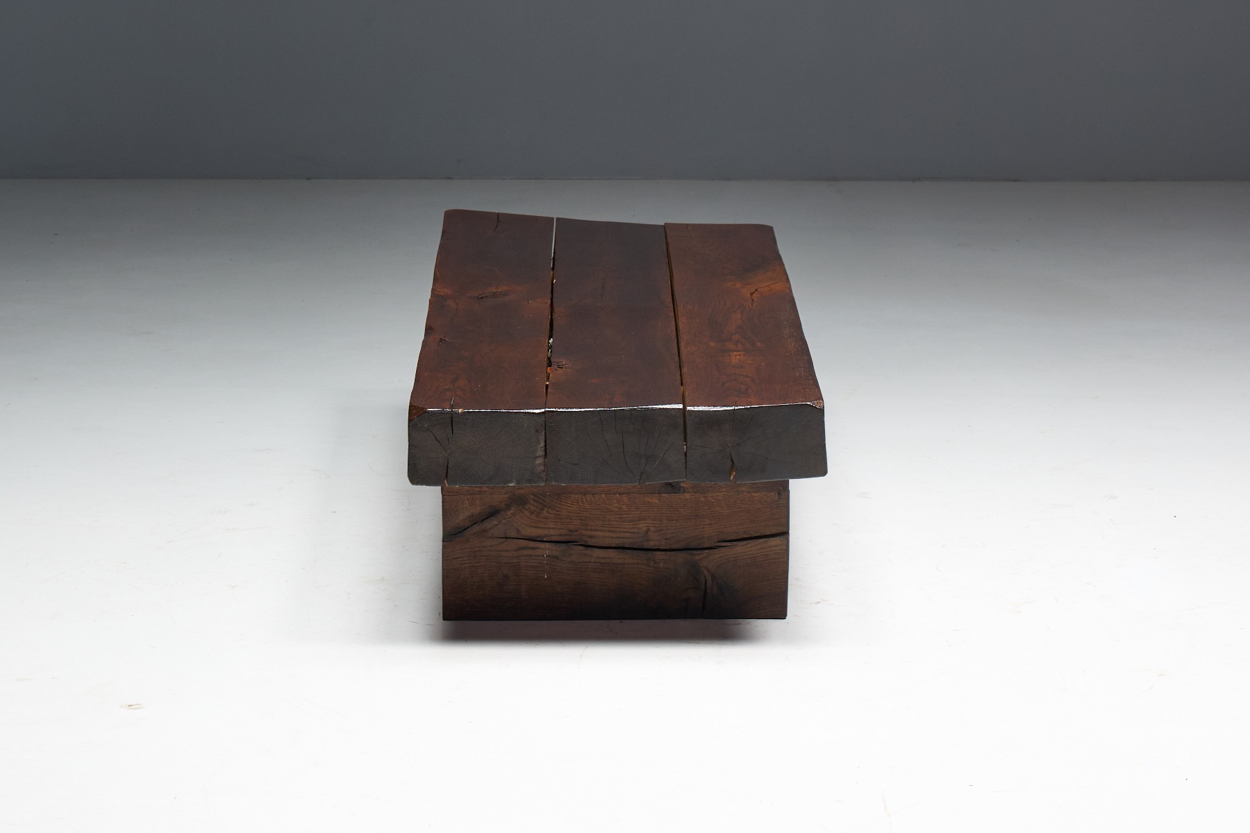 European brutalist rectangular coffee table from the 1950s