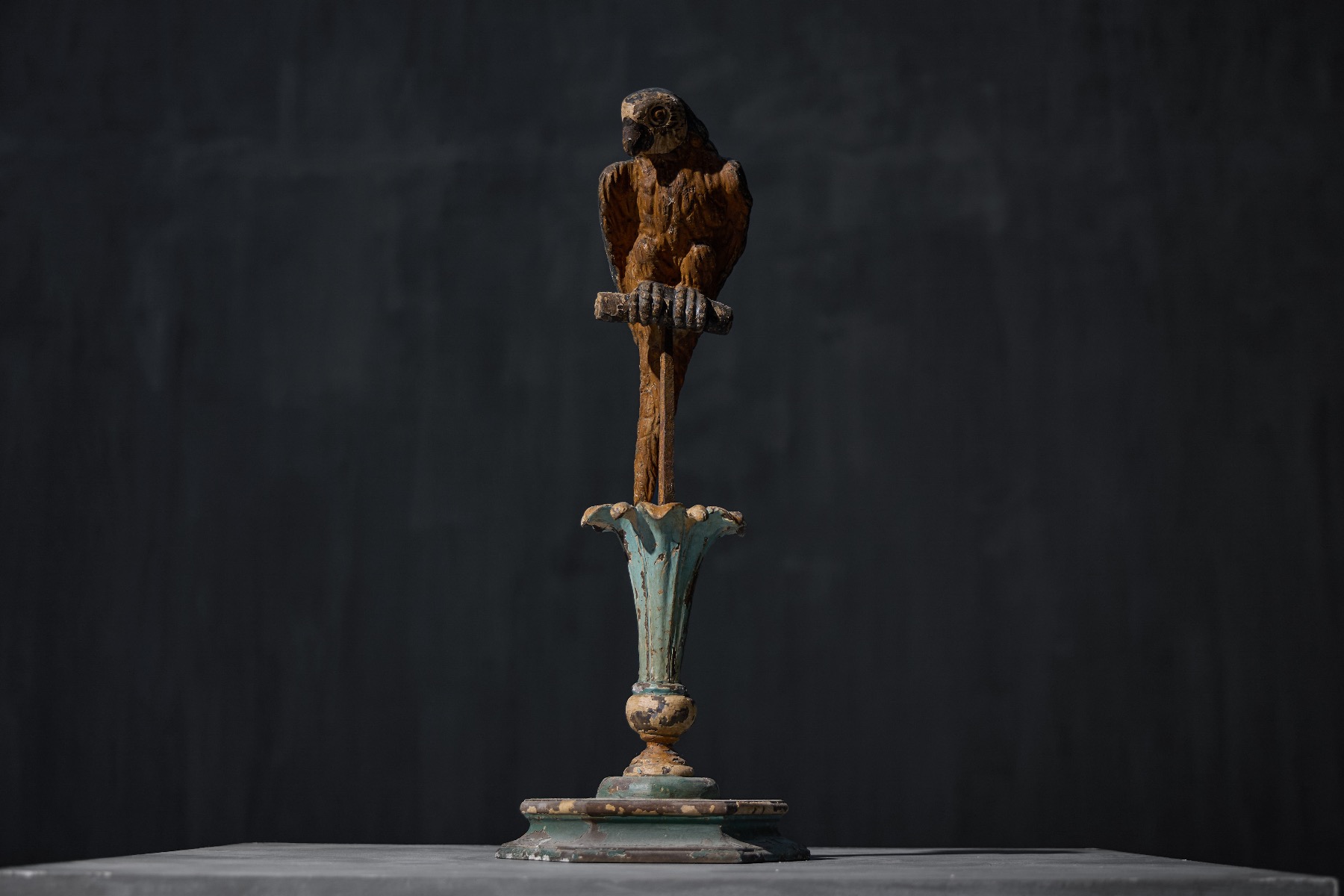 Authentic antique parrot sculptures with classical character