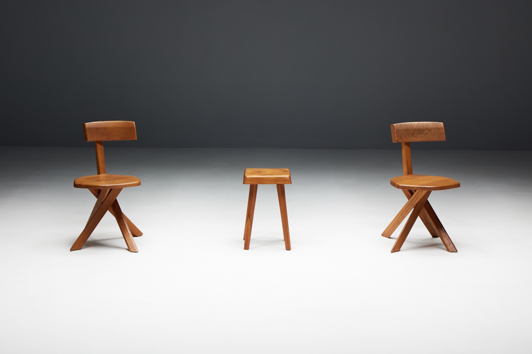 French modernist S01 stool by Pierre Chapo
