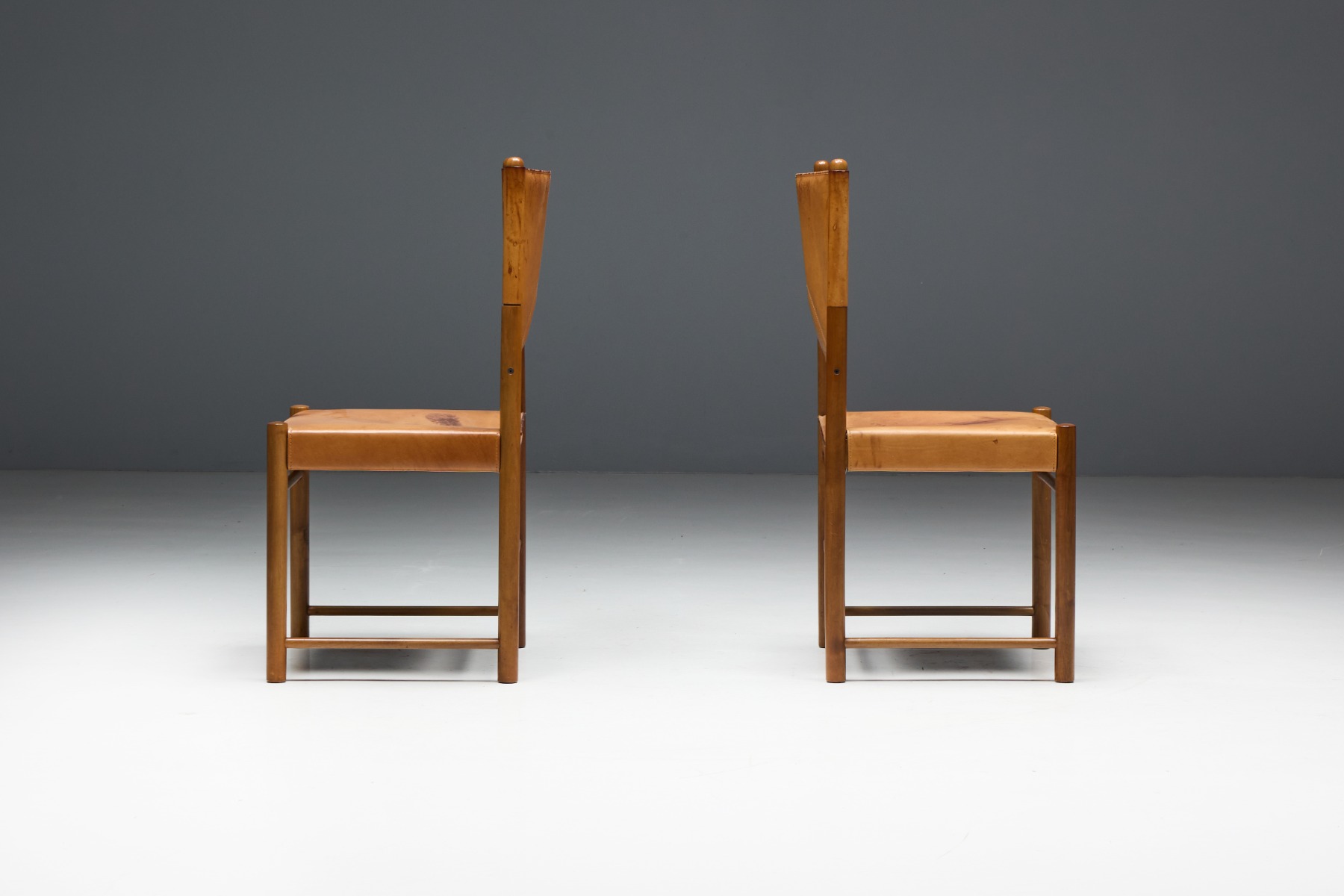 Architectural mid century leather seating