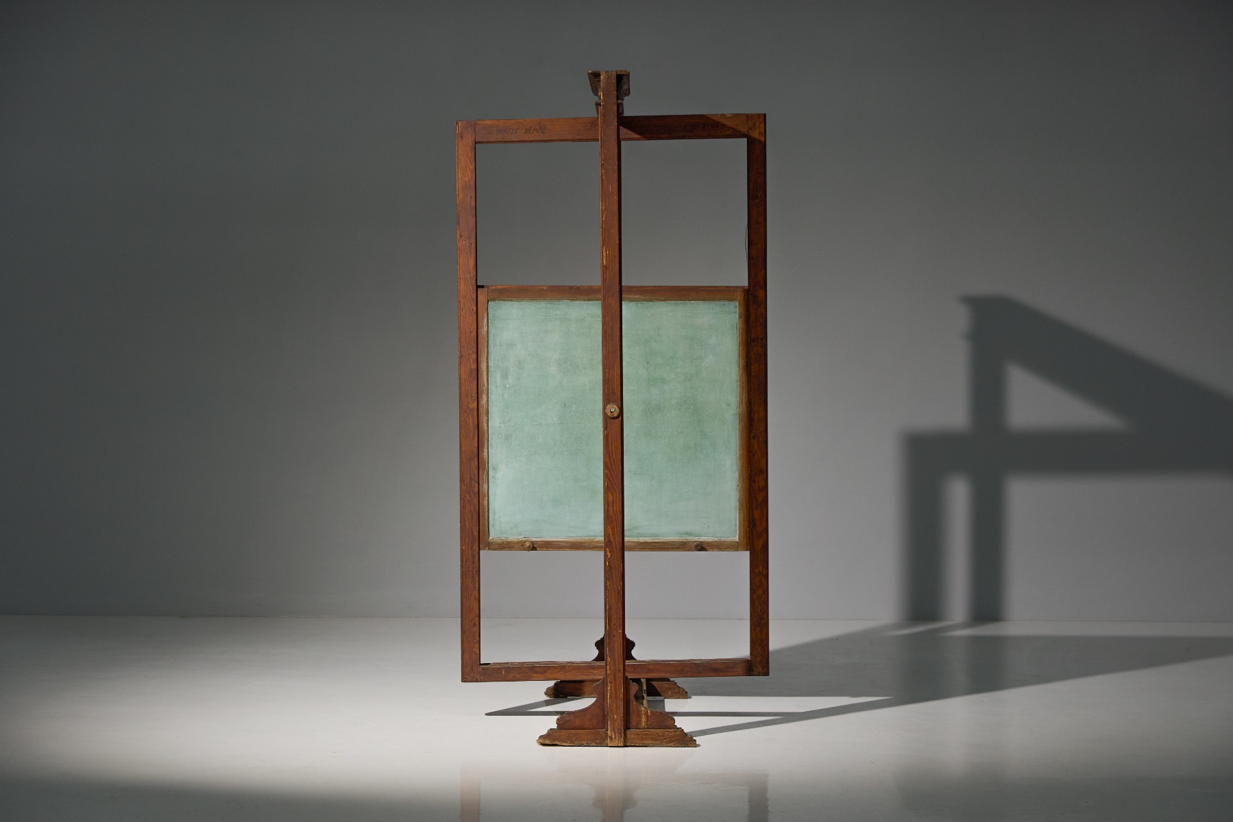 Gallery level rotating antique school chalkboard
