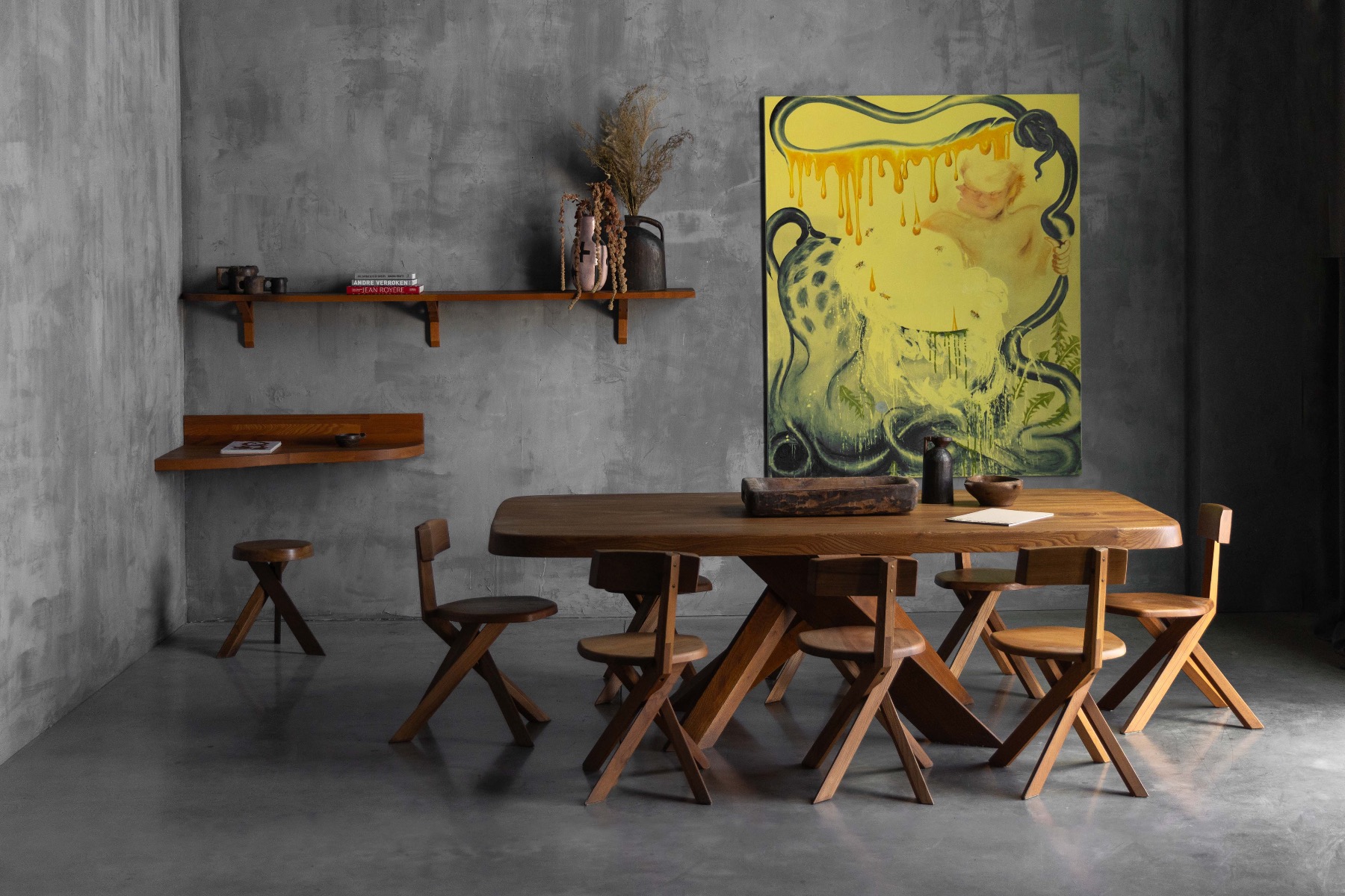 Museum level wall console designed by Pierre Chapo