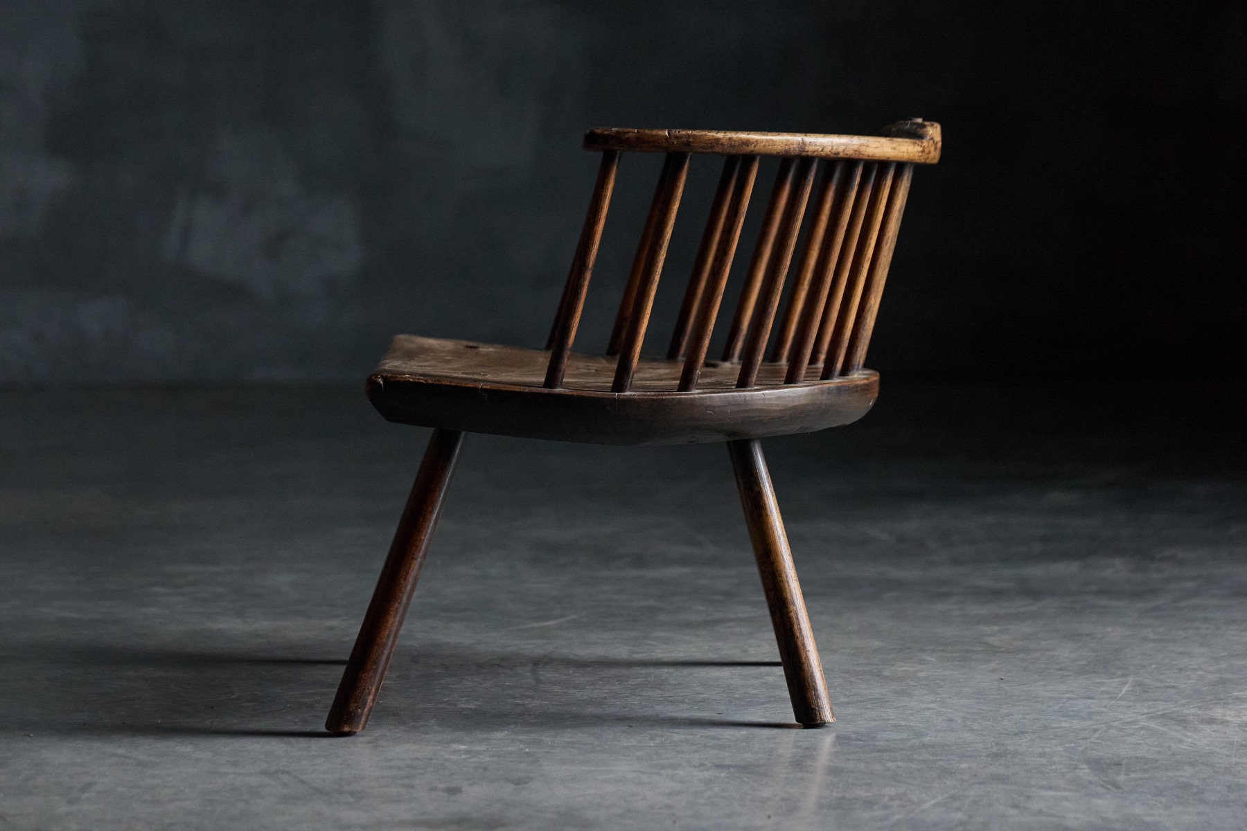 Historic rustic wooden stool from the 1800s