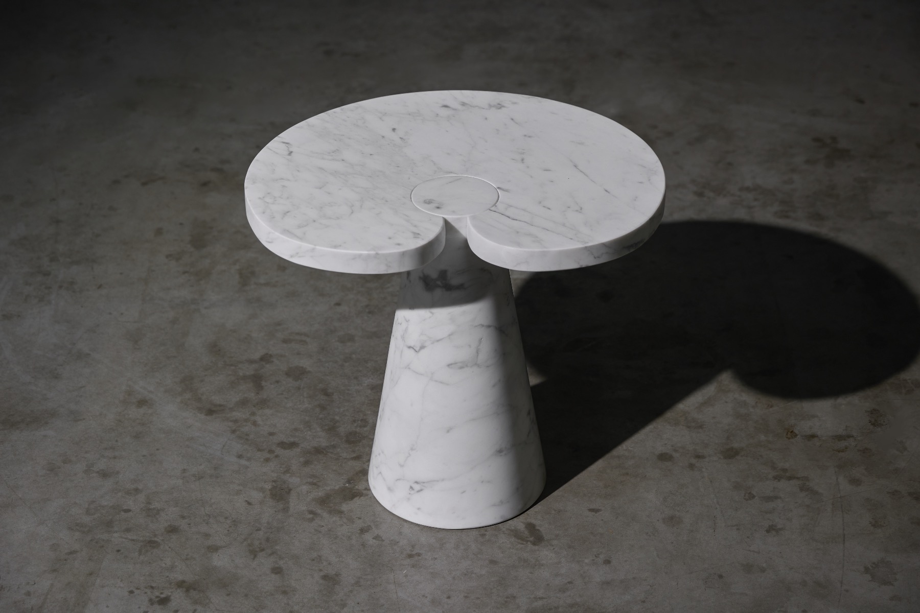 Museum level Carrara marble side table by Skipper