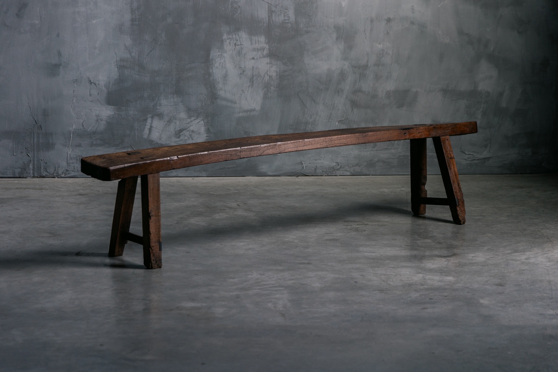 Primitive wabi sabi bench set 19th century