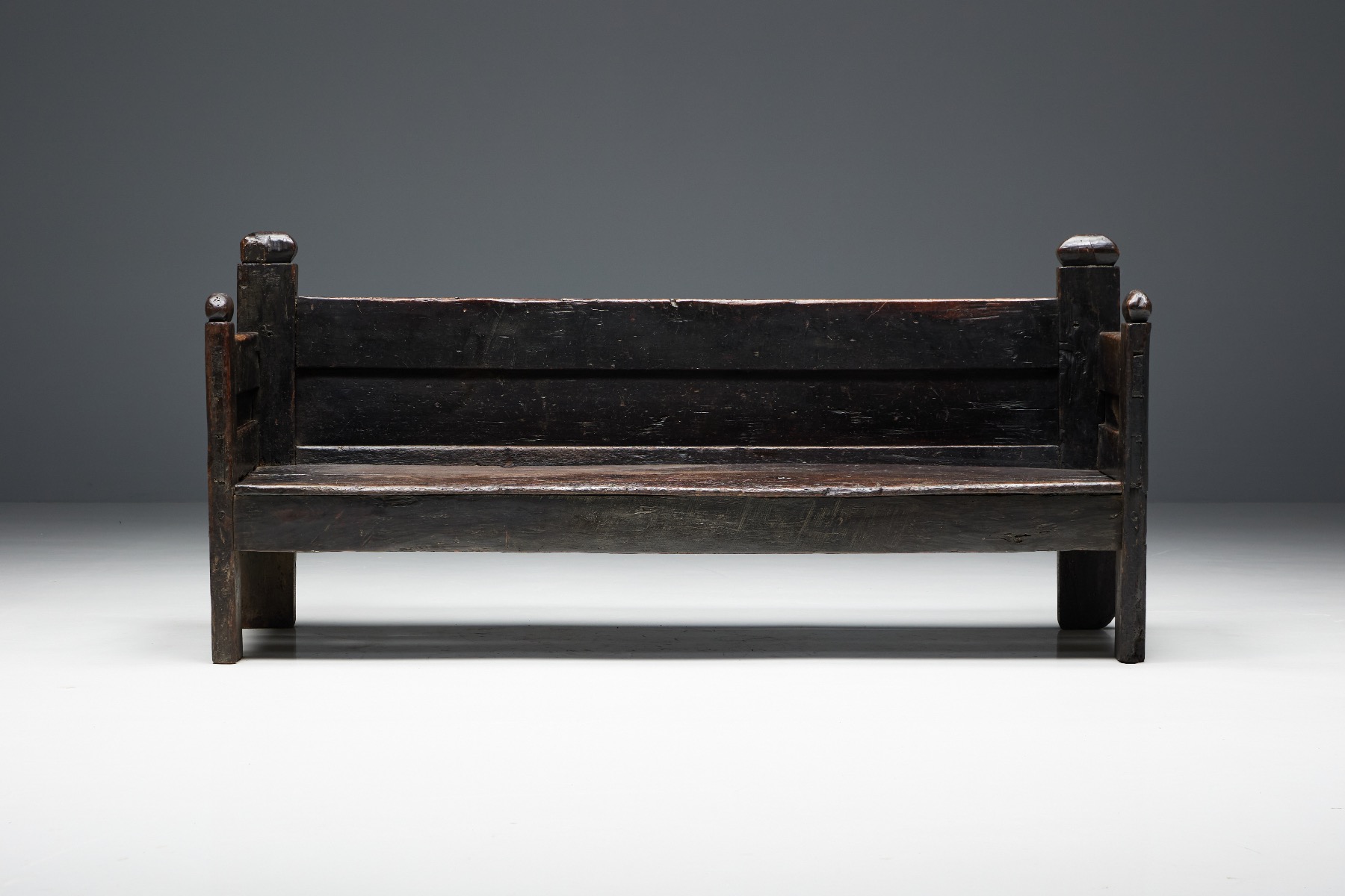 Rustic primitive brutalist bench 19th century