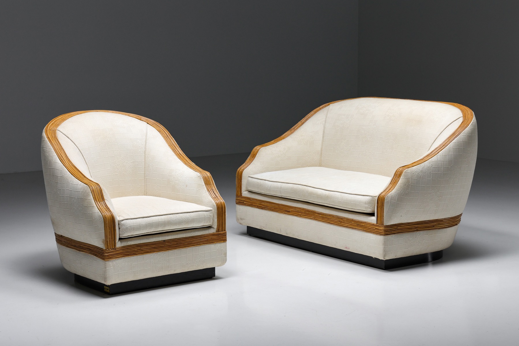 Statement bergere chair by Vivai del Sud from the 1970s