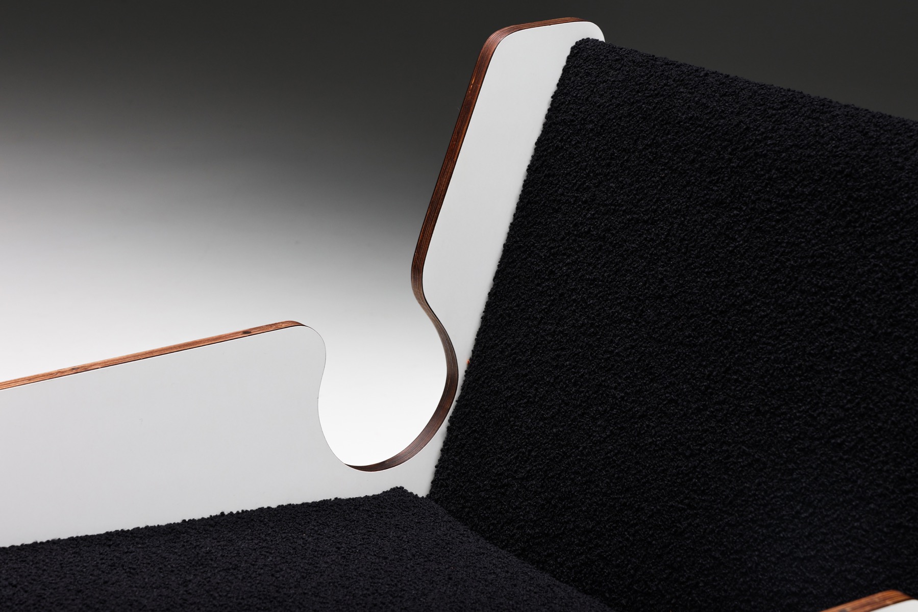 Timeless black and white lounge chair in postmodern design