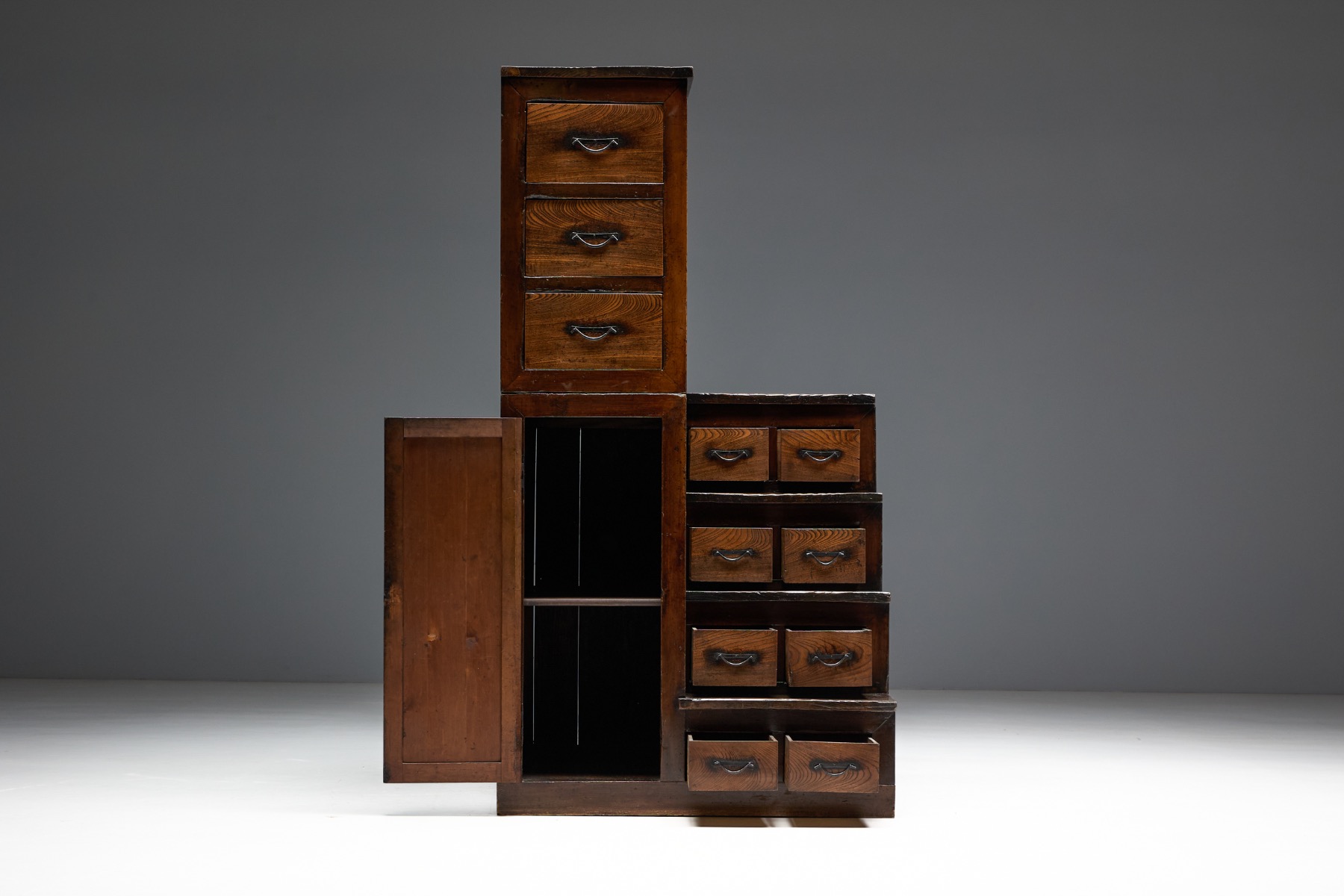 Traditional Japanese Kaidan Tansu storage chest with patina