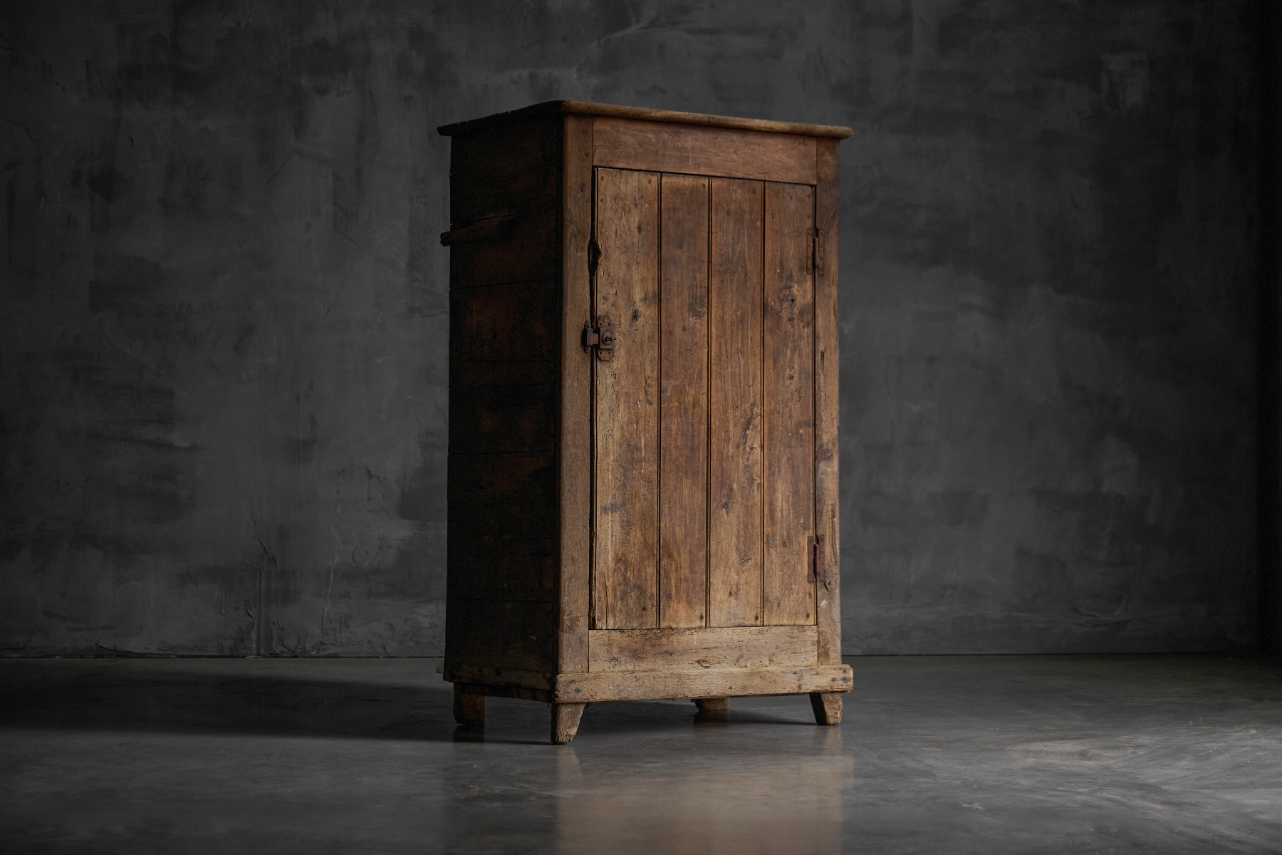 Utilitarian 19th century cabinet in solid wood