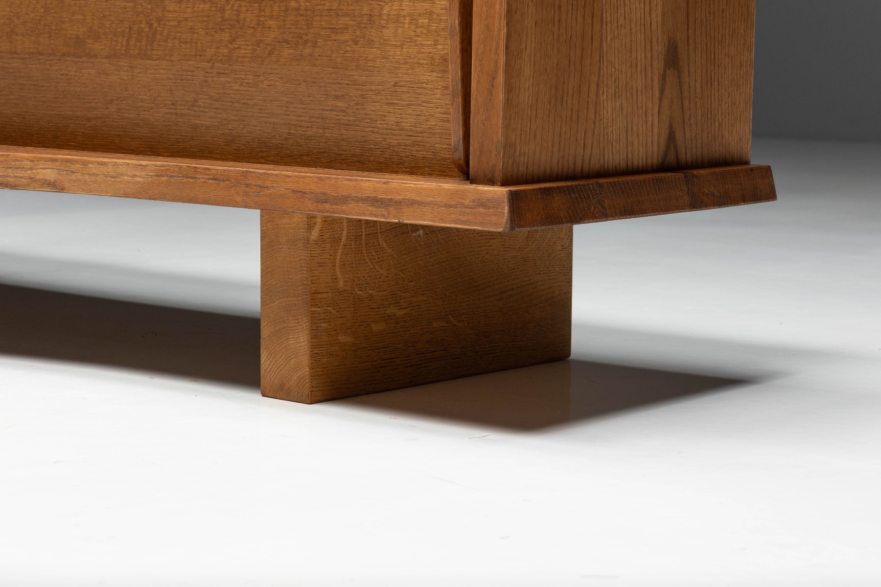 Wood sliding door sideboard in modernist language 
