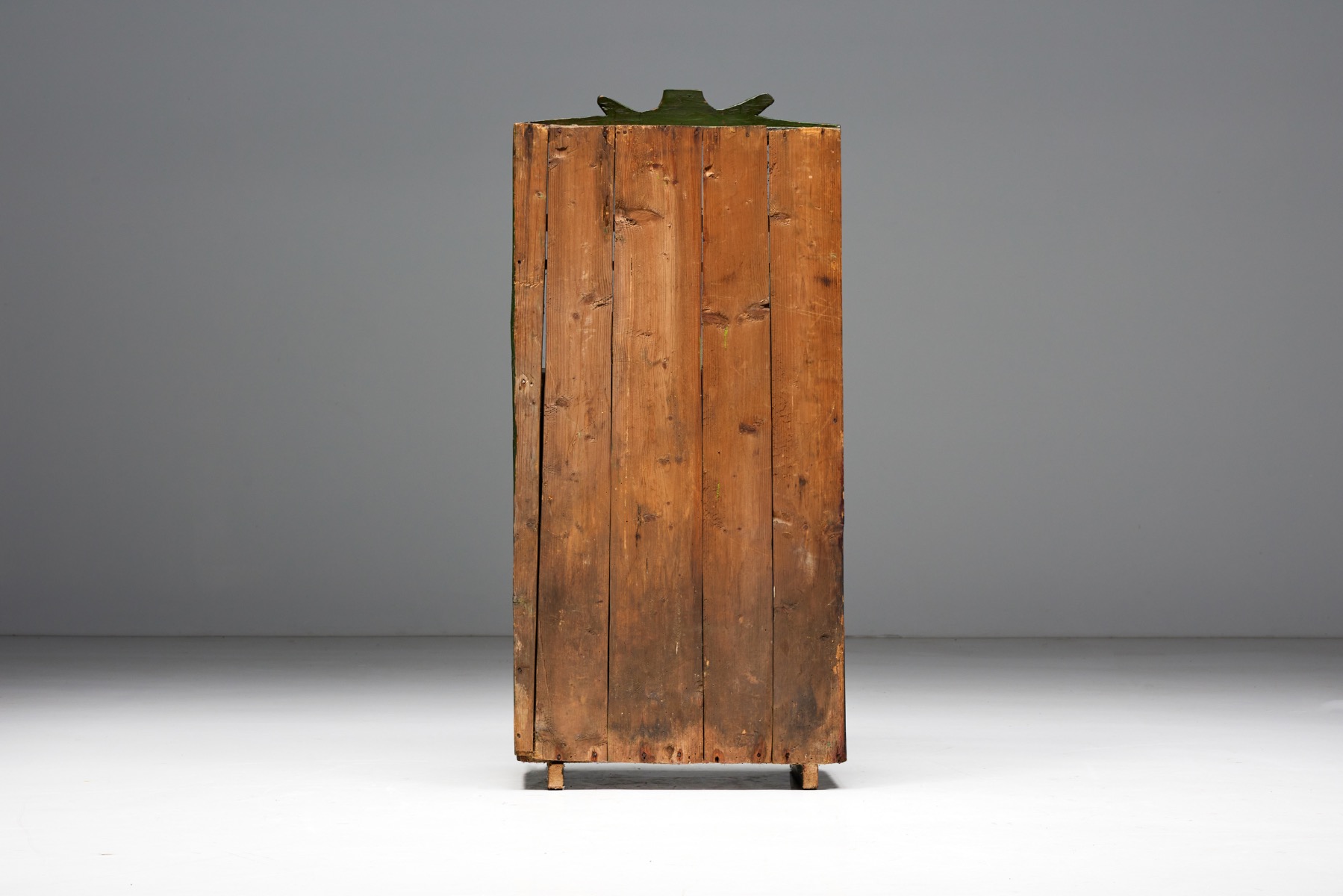 Antique rural folk art cabinet in wood