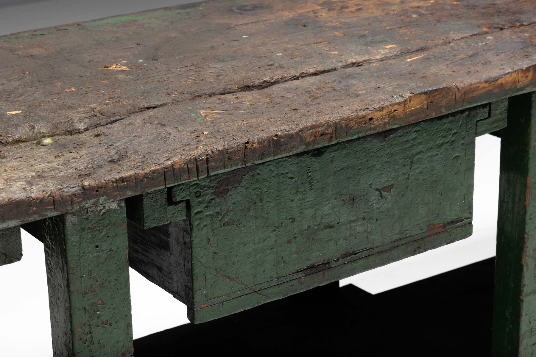 Authentic industrial workbench with historic character