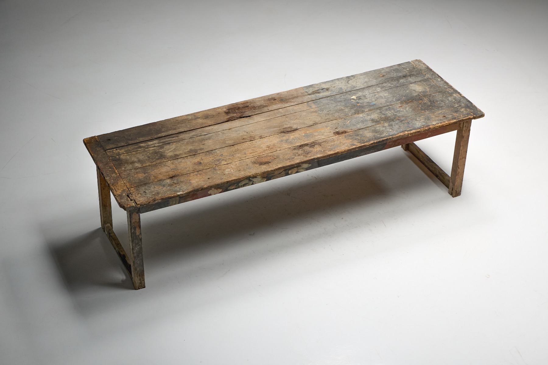 Authentic primitive dining table from the early 20th century