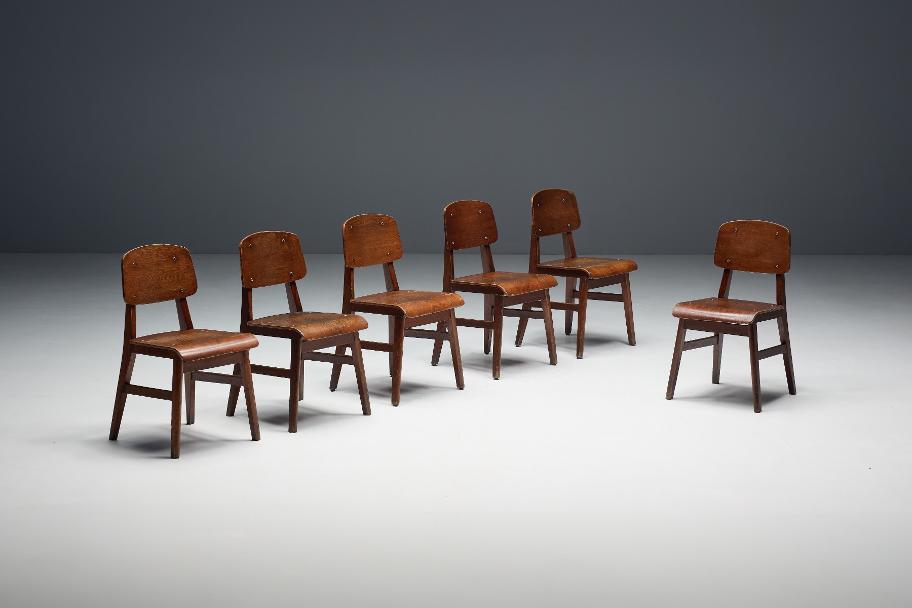 Authentic 1941 wooden chair attributed to Jean Prouvé