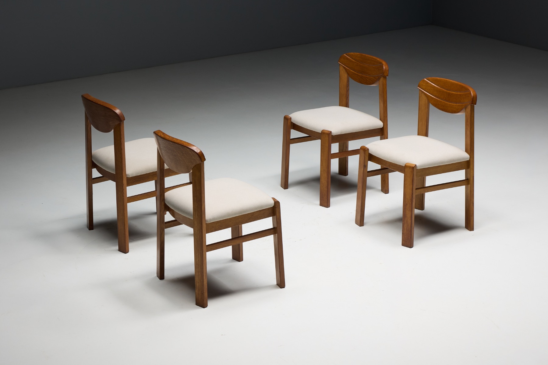 Brutalist dining chairs craftsmanship oak