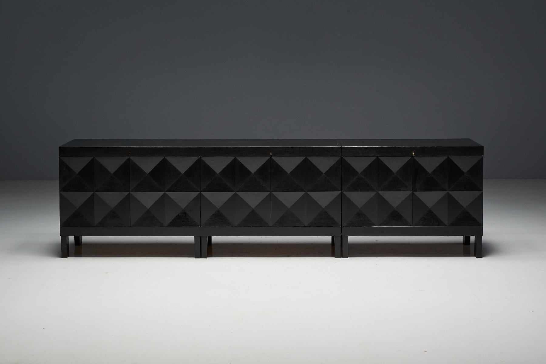 Brutalist storage sideboard with solid Belgian craftsmanship
