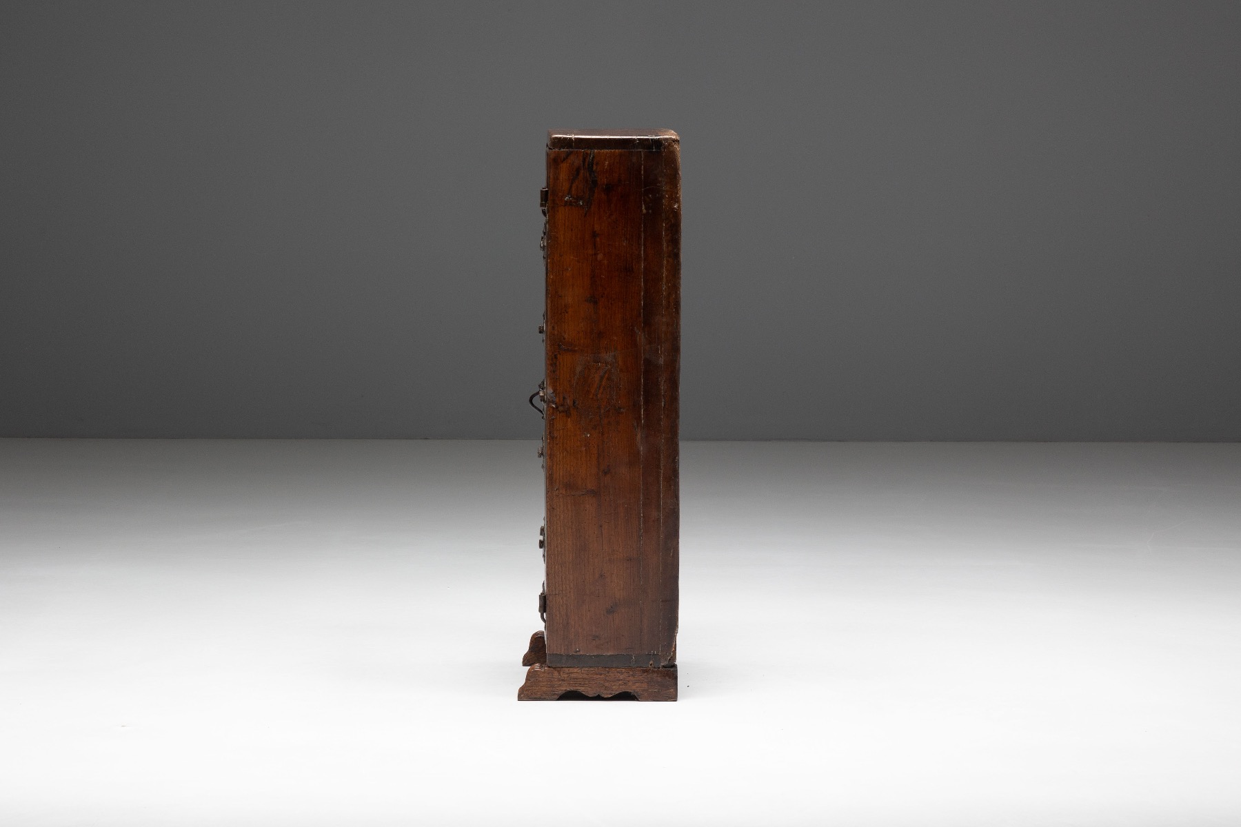 Collectible rustic wabi sabi cabinet in antique wood