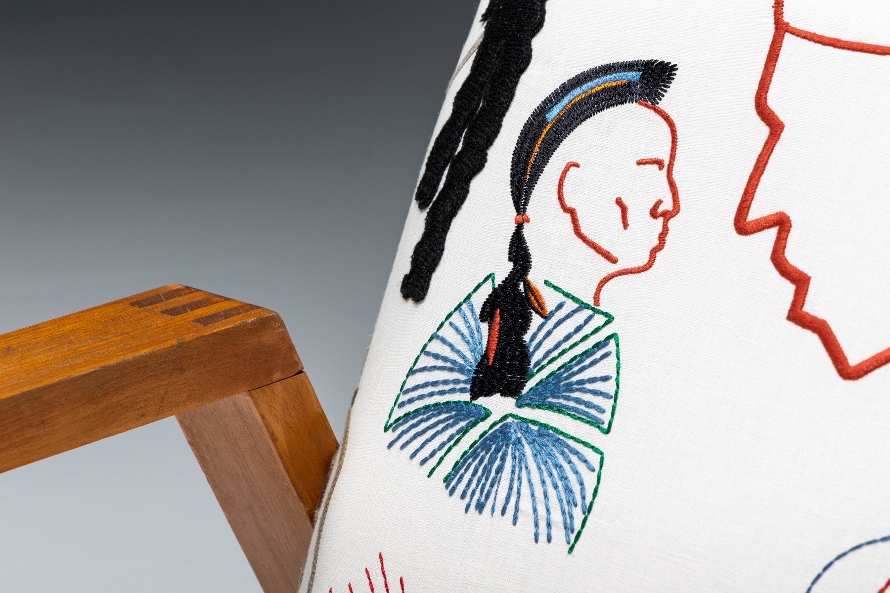 Designer upholstered chair in Dutch style from the 1960s