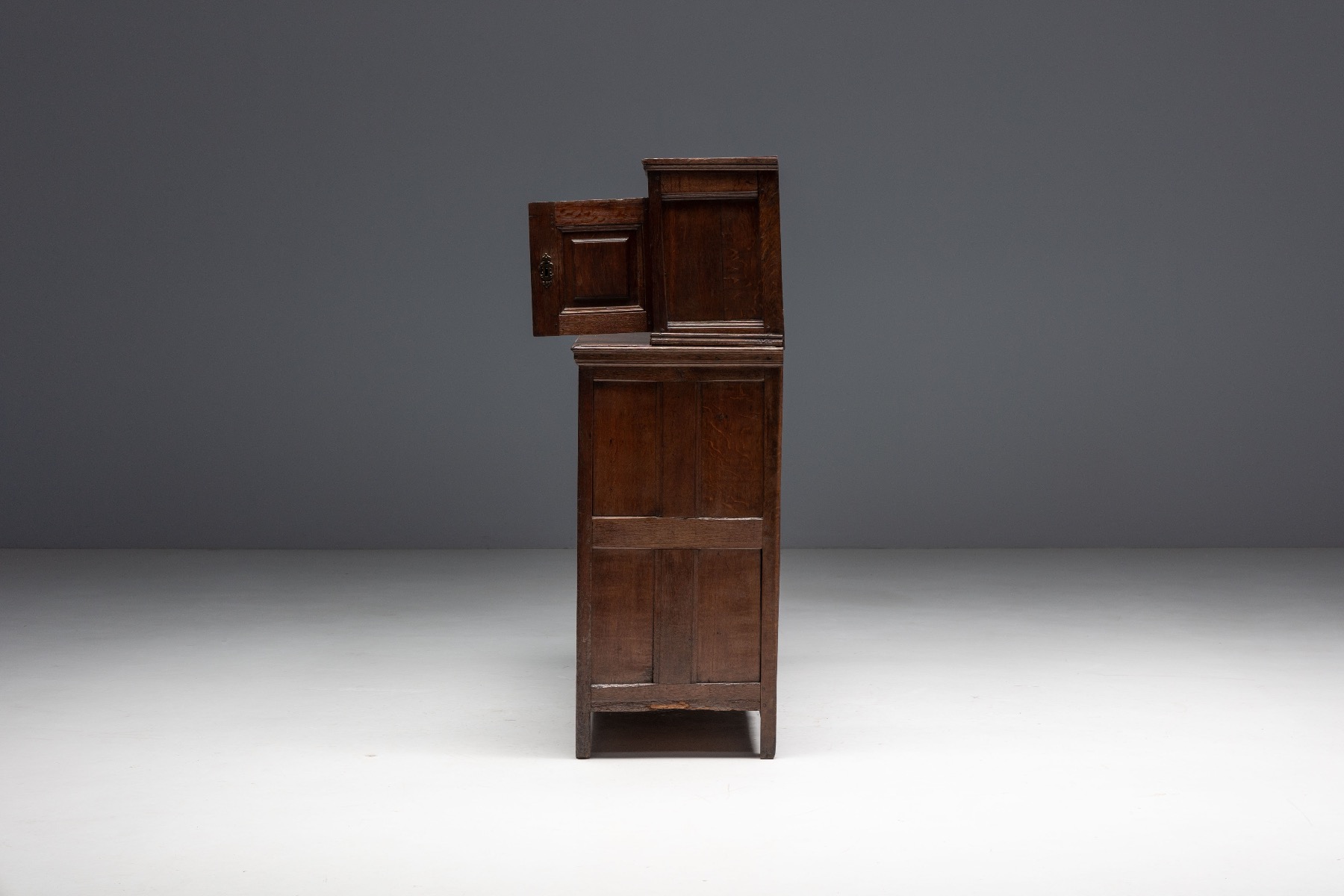 European antique oak cabinet with classic proportions