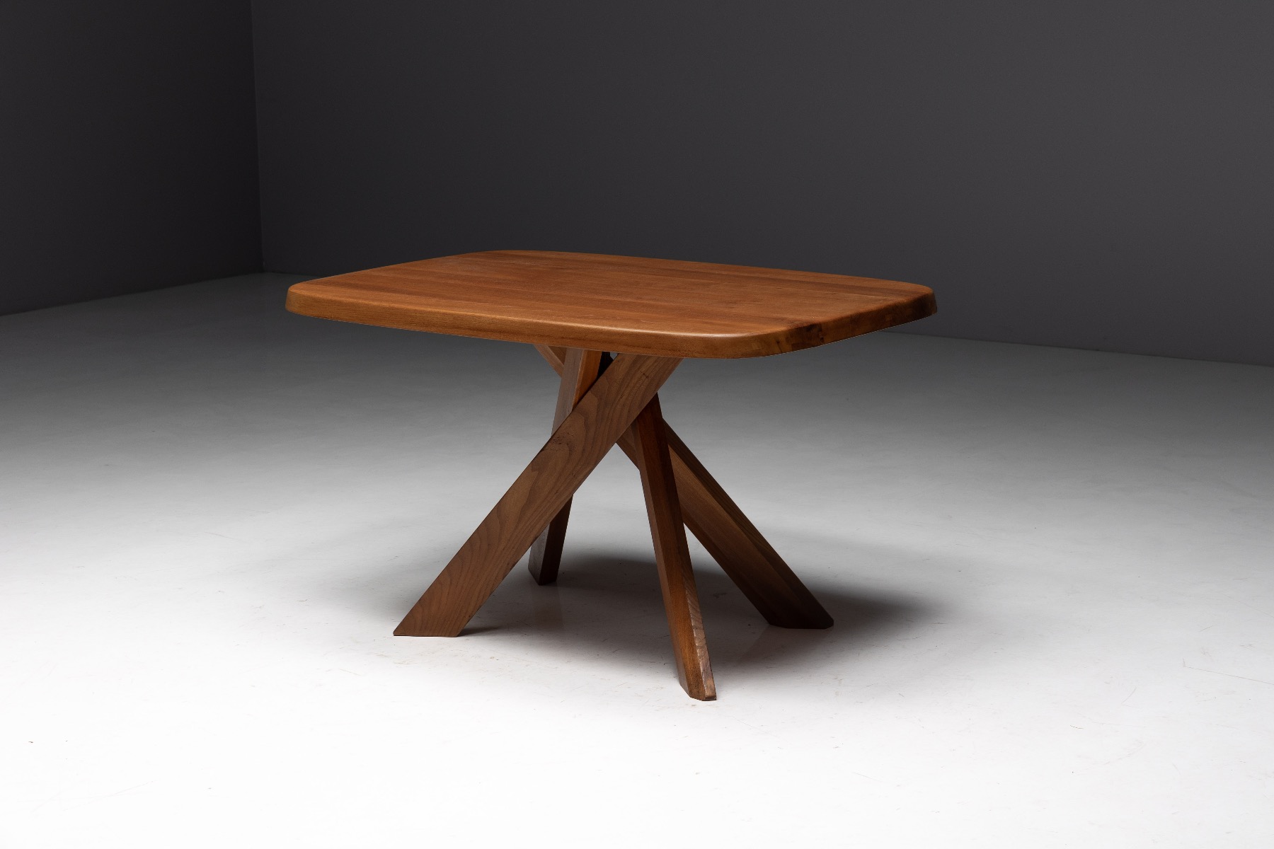 French craft dining table model T35 by Pierre Chapo
