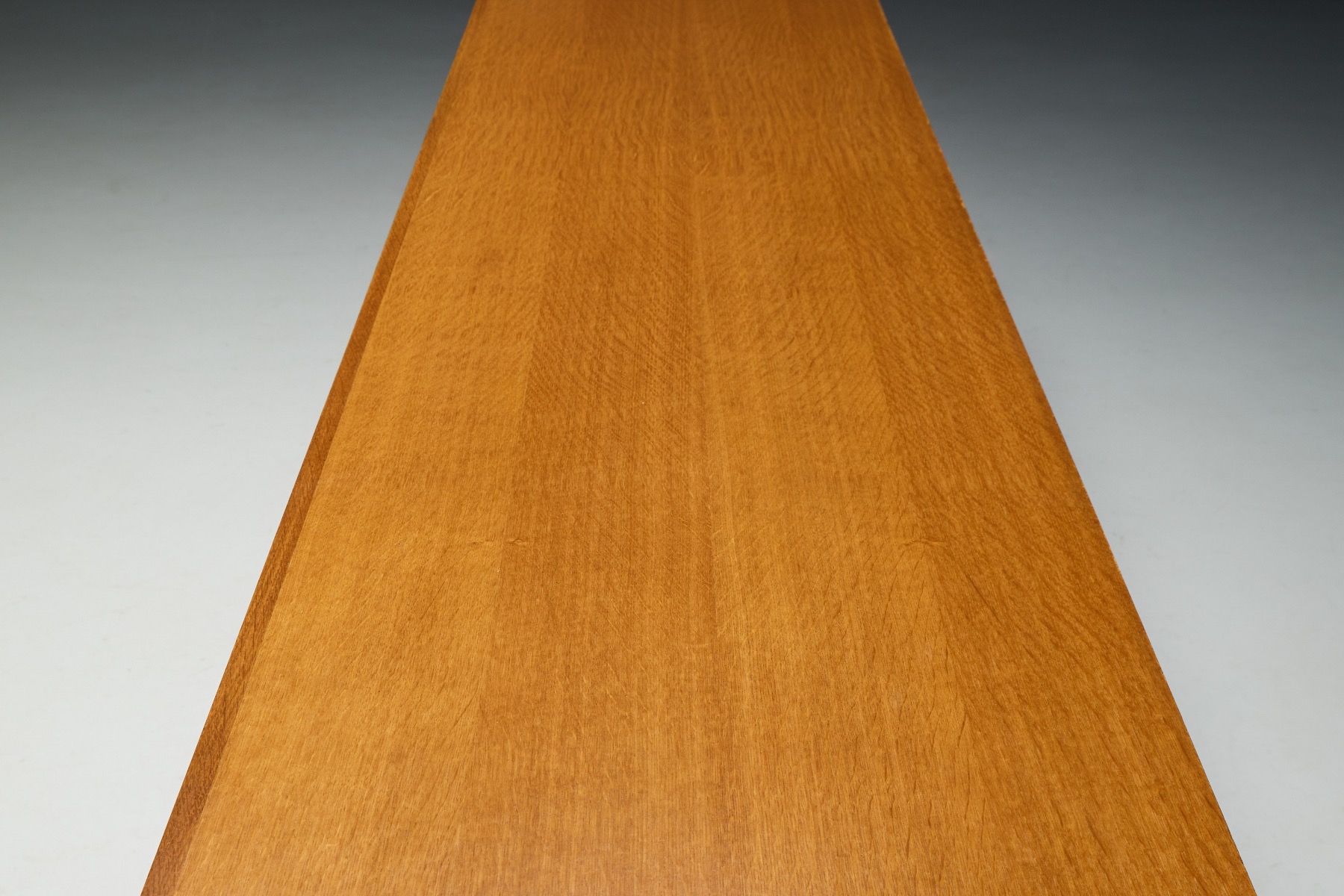 Gallery level brutalist oak buffet with sculptural weight