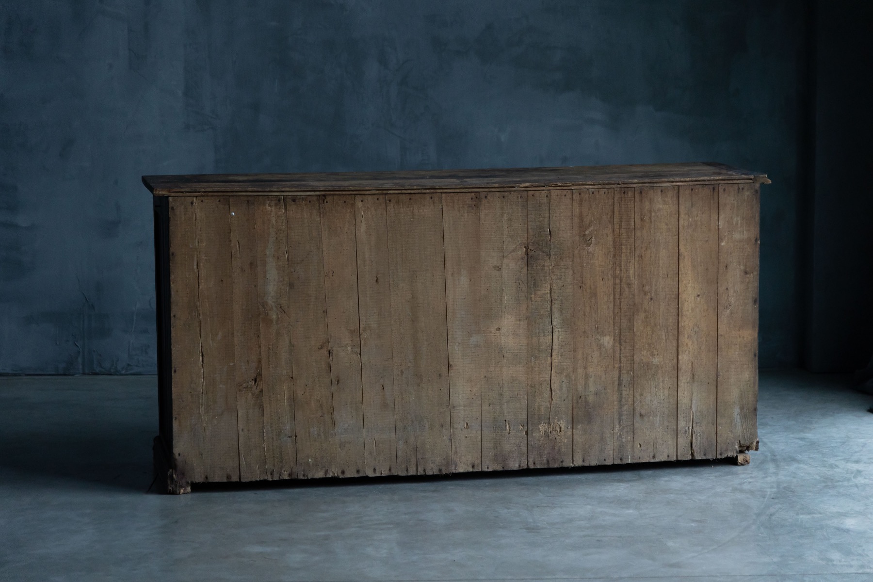 Rustic blue primitive storage piece