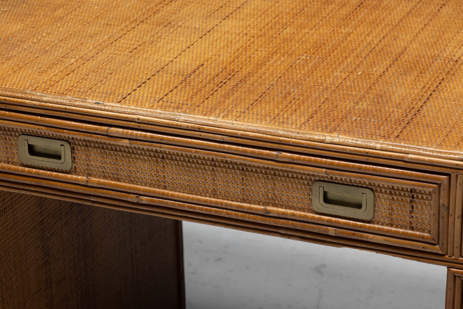 Italian modern bamboo desk with refined proportions