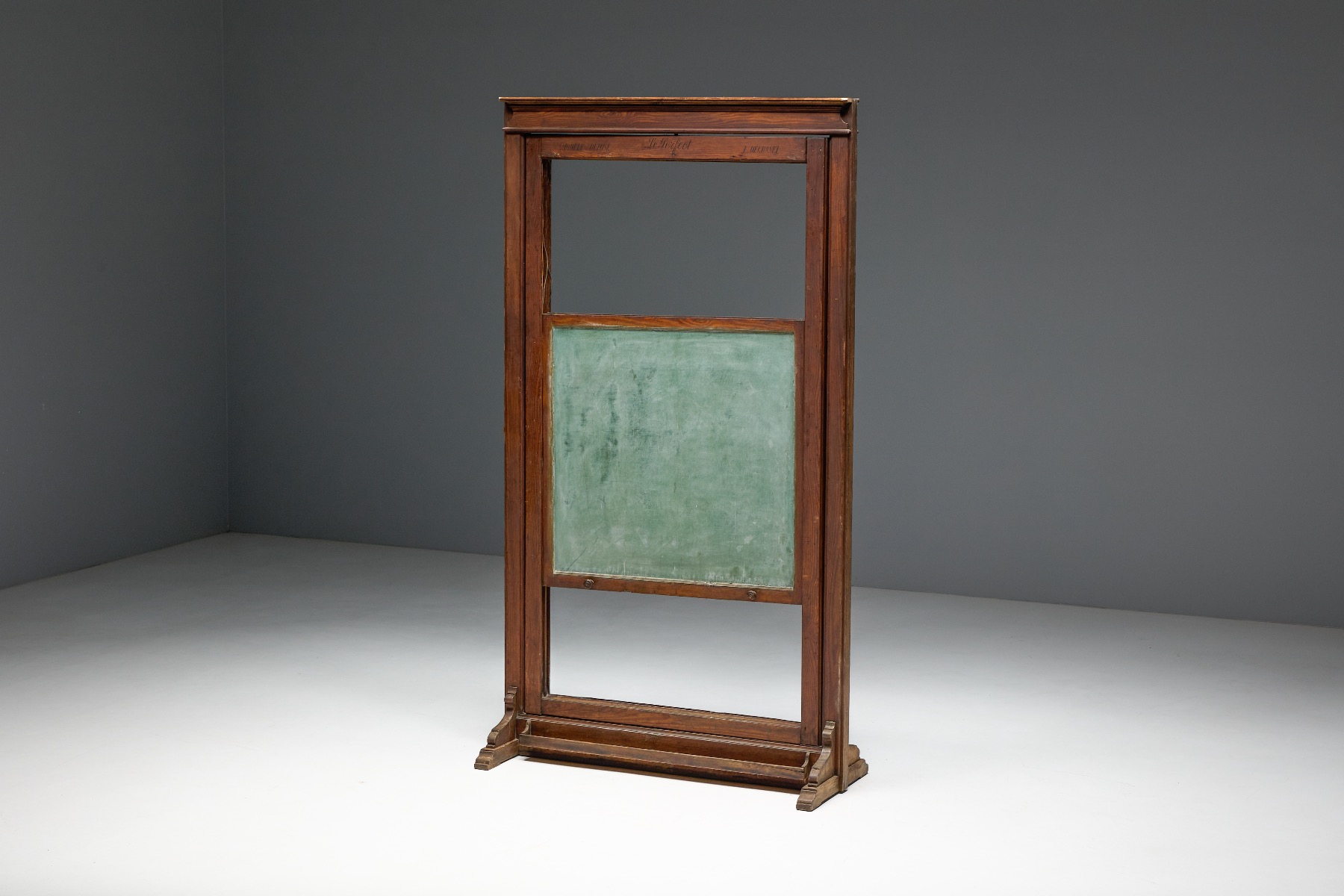 Museum level early 20th century rotating classroom chalkboard