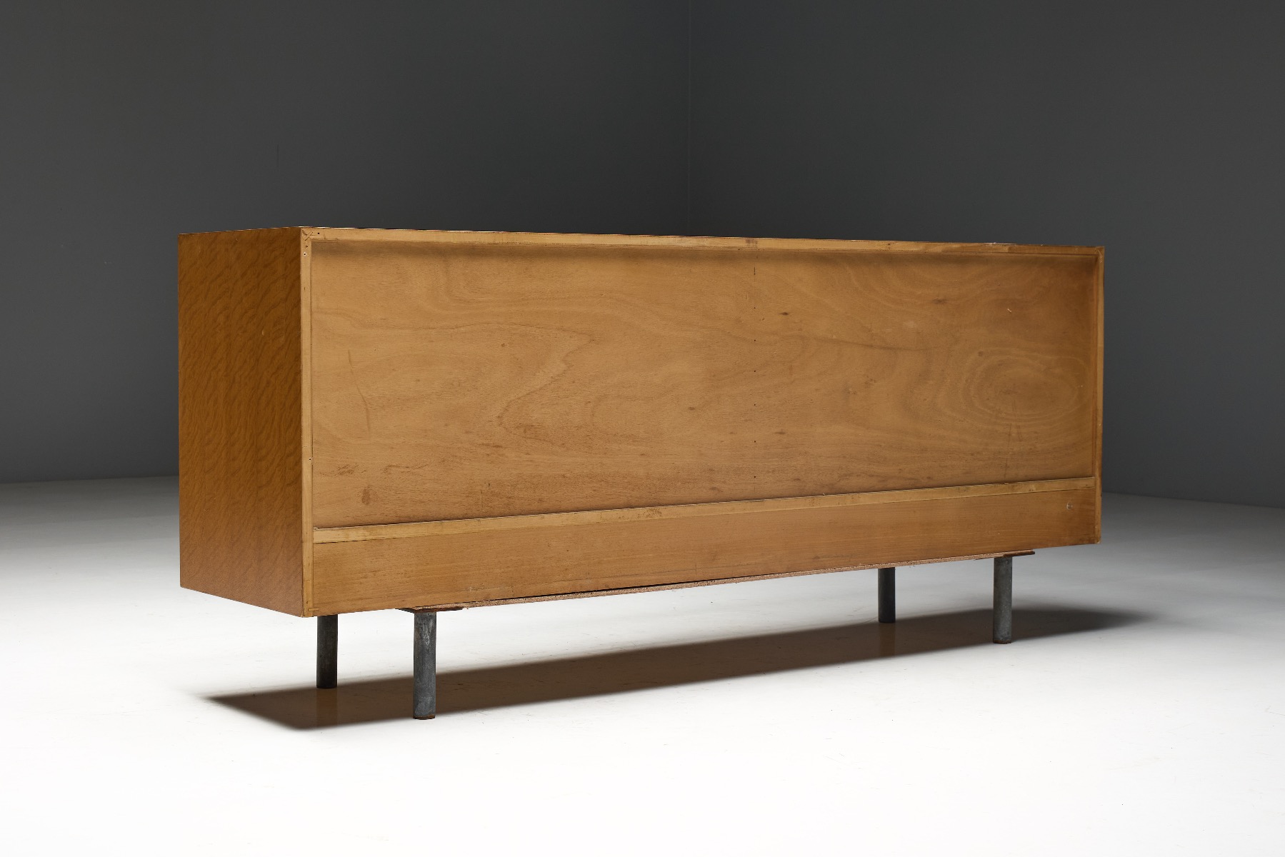 Museum level mid century modern sideboard with metal facade