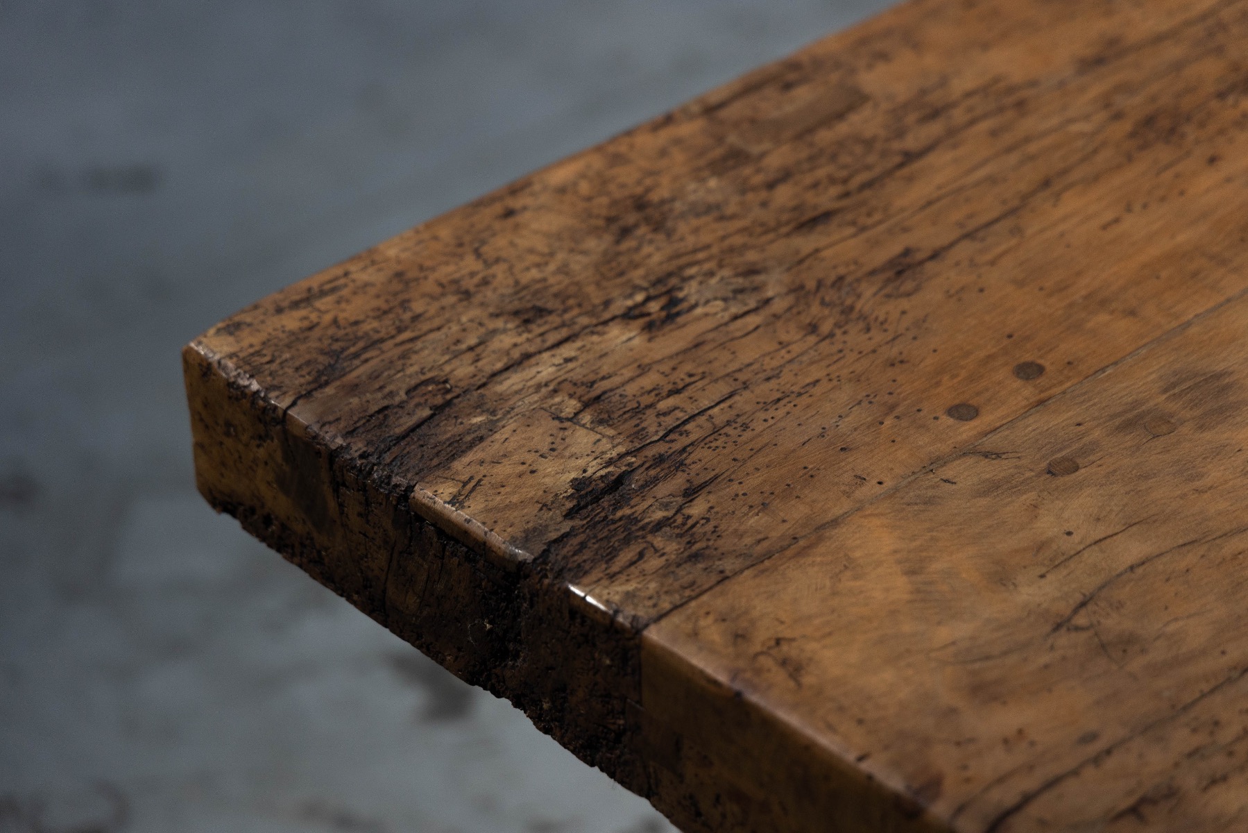 Museum level 1950s rustic dining table