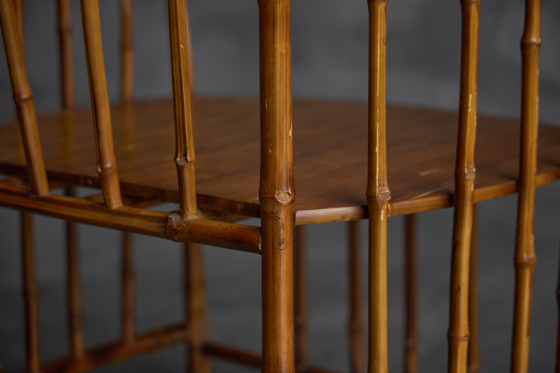 Organic form bamboo armchair with rustic appeal