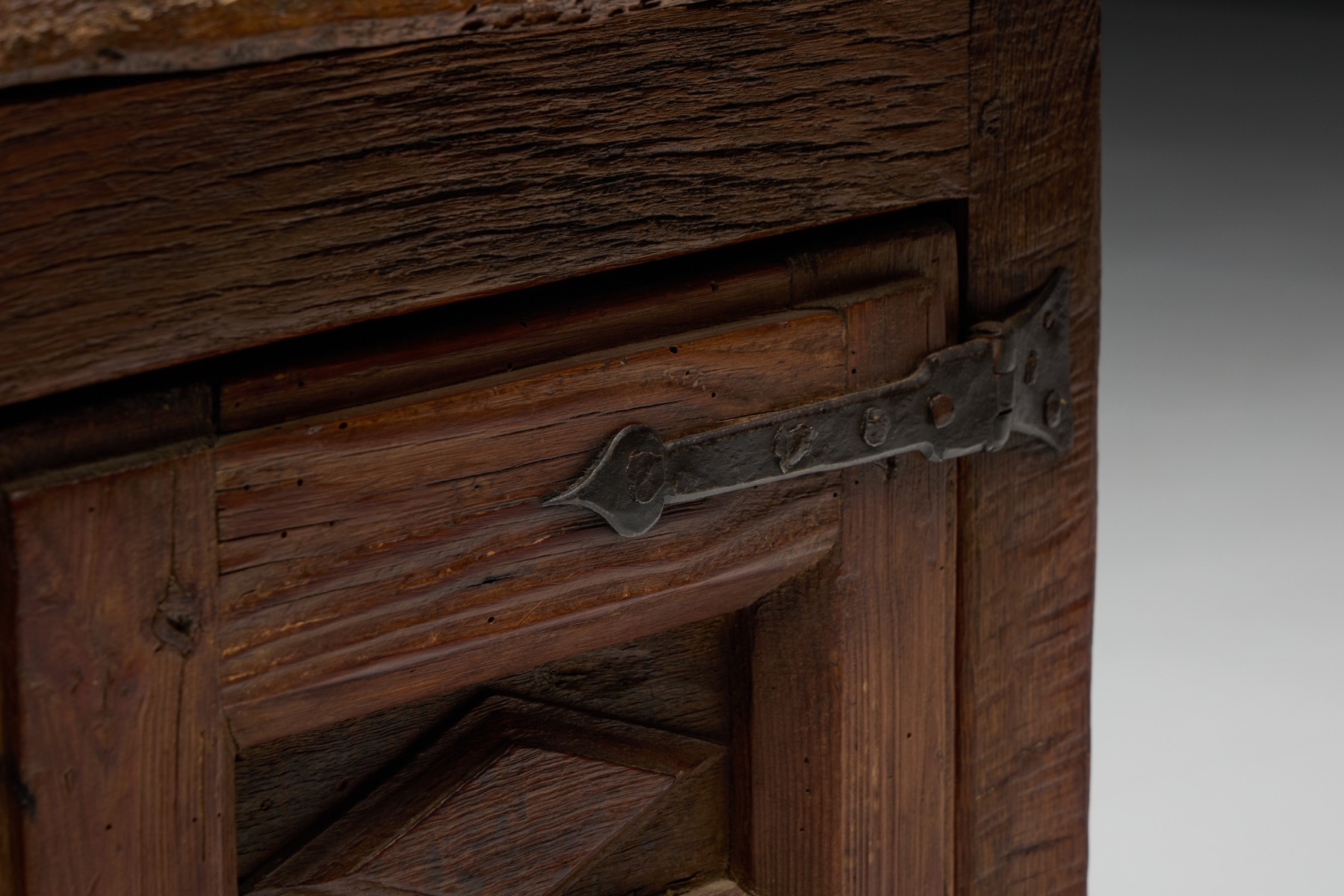 Solid oak rustic cabinet from the 19th century era