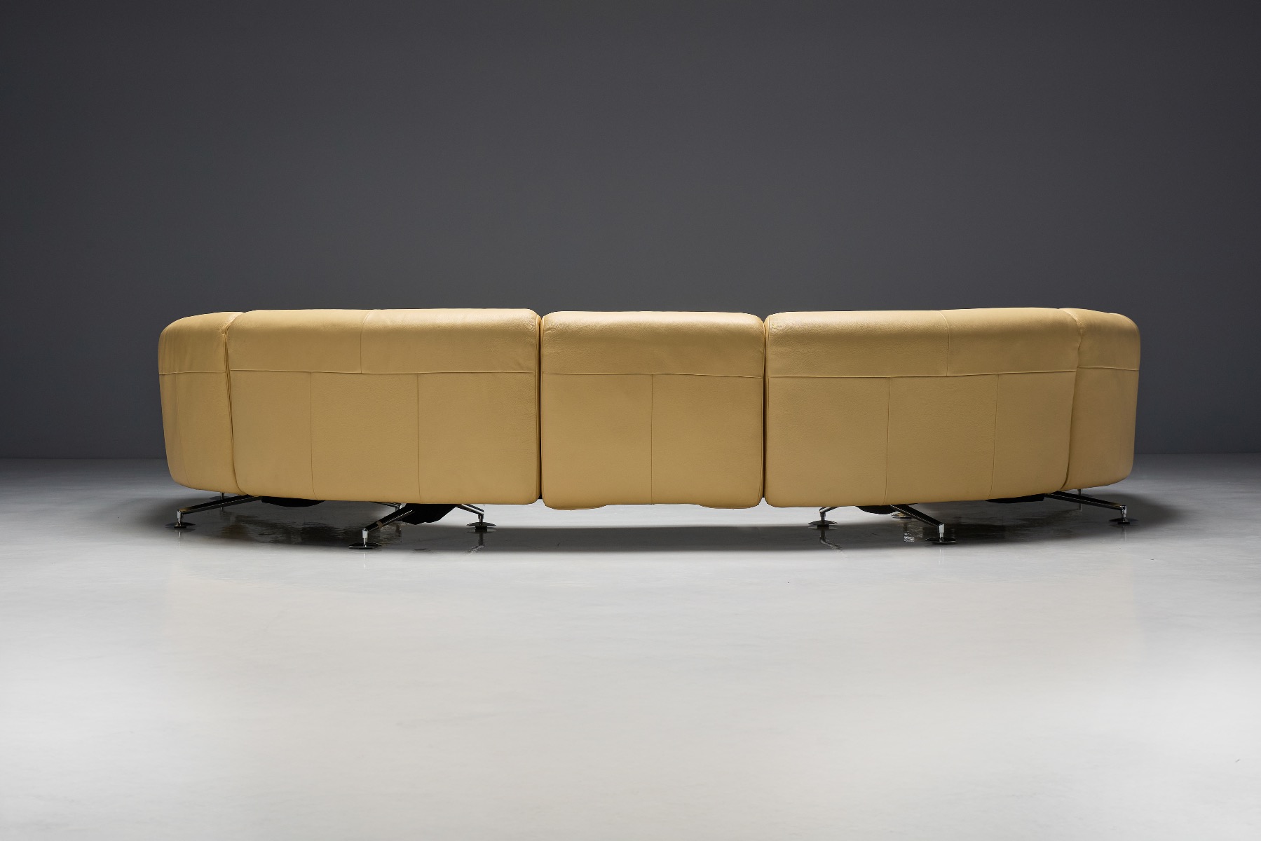 Premium leather Swiss sofa with strong presence